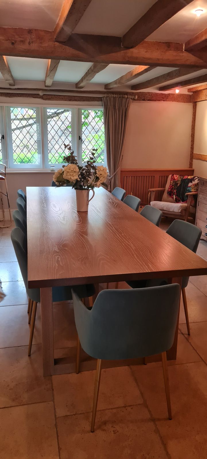 Lovely Teal Velvet Dining Chairs With Pale Gold Legs X 10 photo vinterior