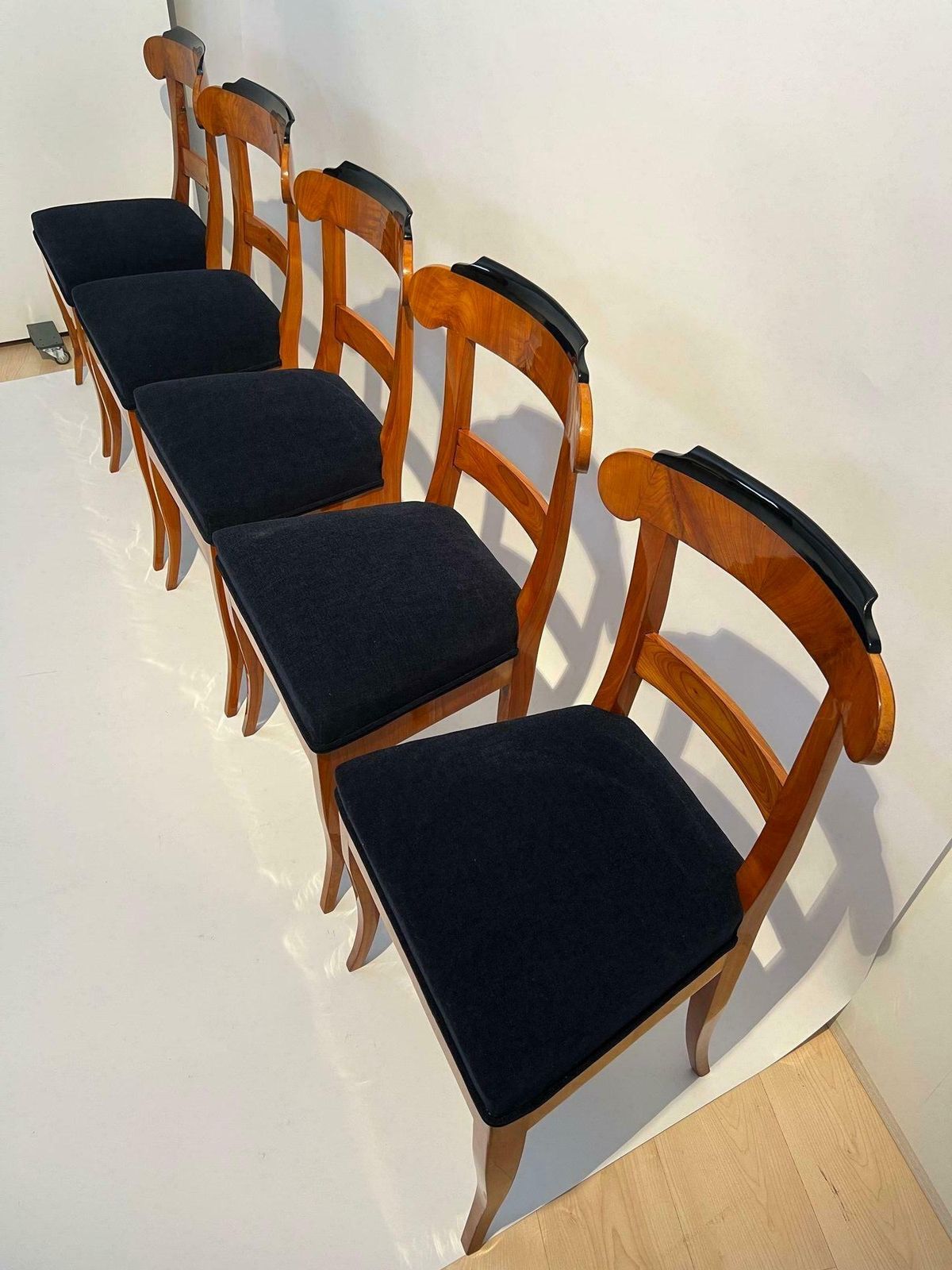 Set Of Five Biedermeier Chairs, Cherry Wood, Germany Circa 1830 photo for sale
