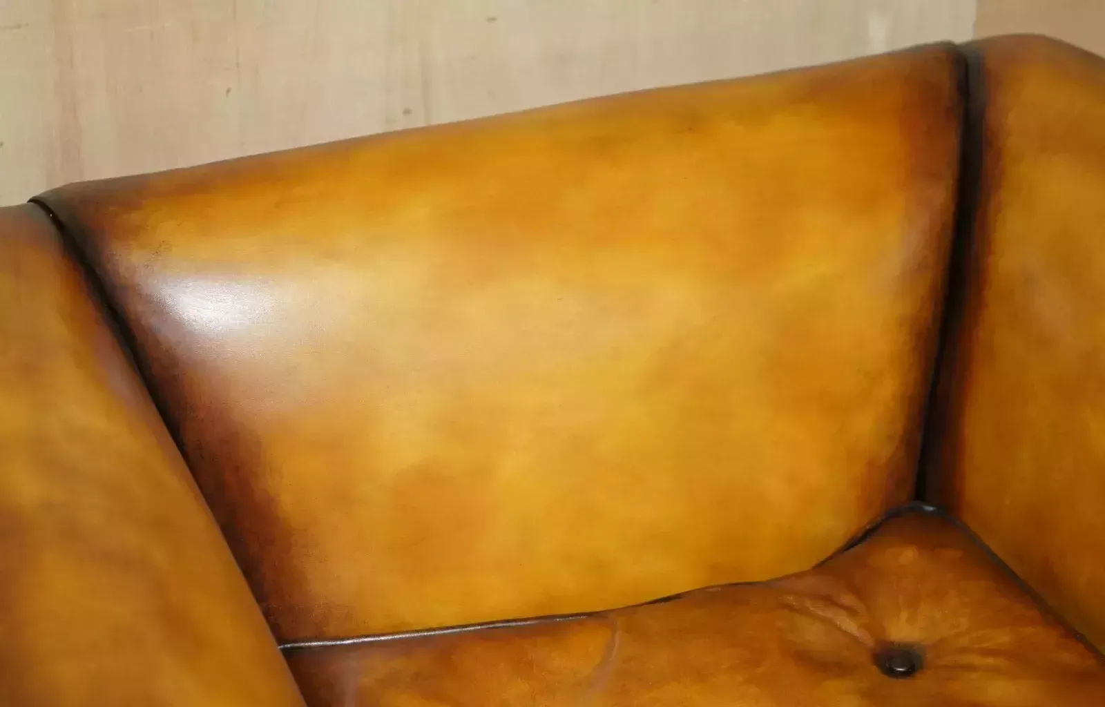 Pair Of Brand New Custom Mulberry London Brown Leather Chesterfield Armchairs photo vinterior