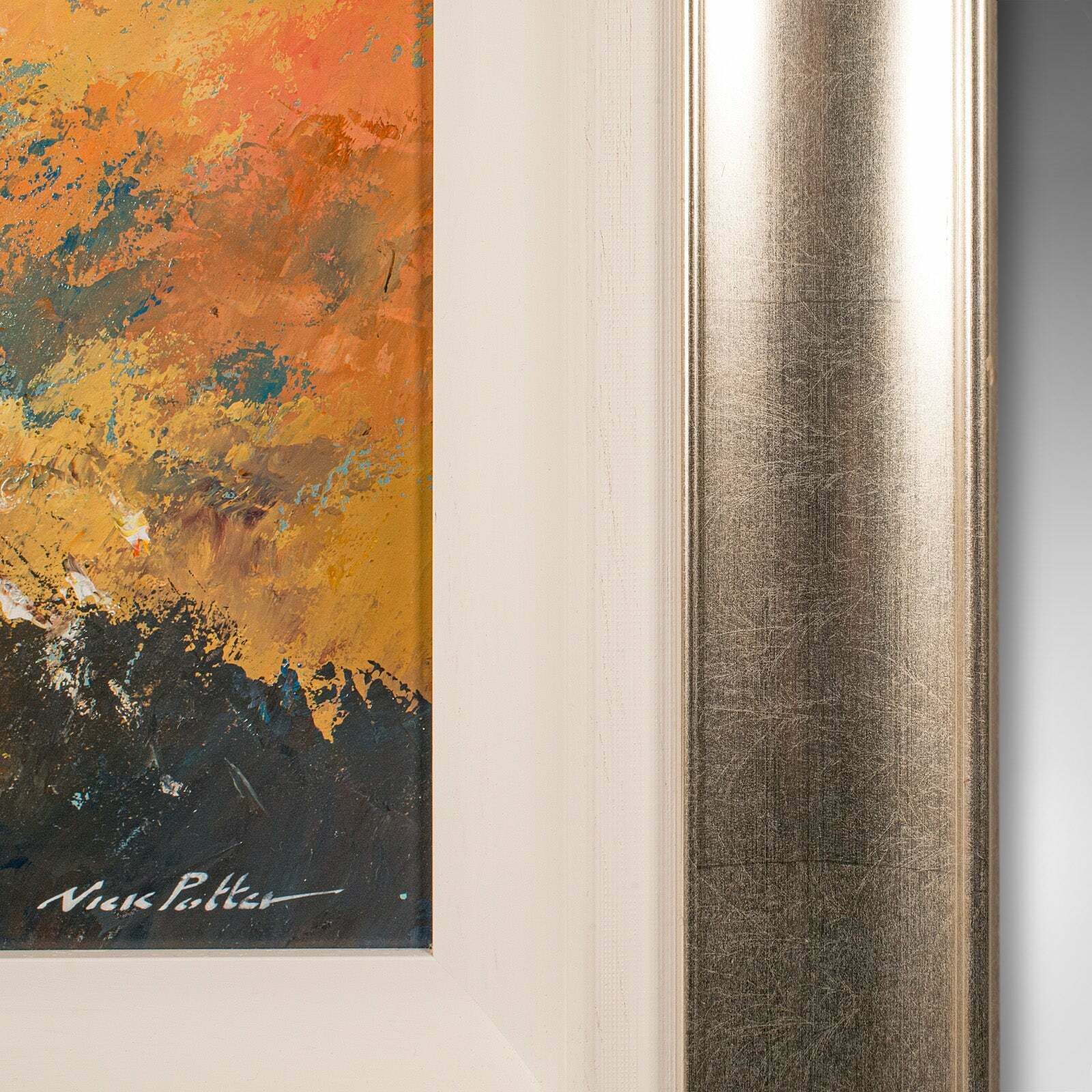 Contemporary Framed Landscape Painting, English, Acrylics, Signed, Nick Potter photo vinterior
