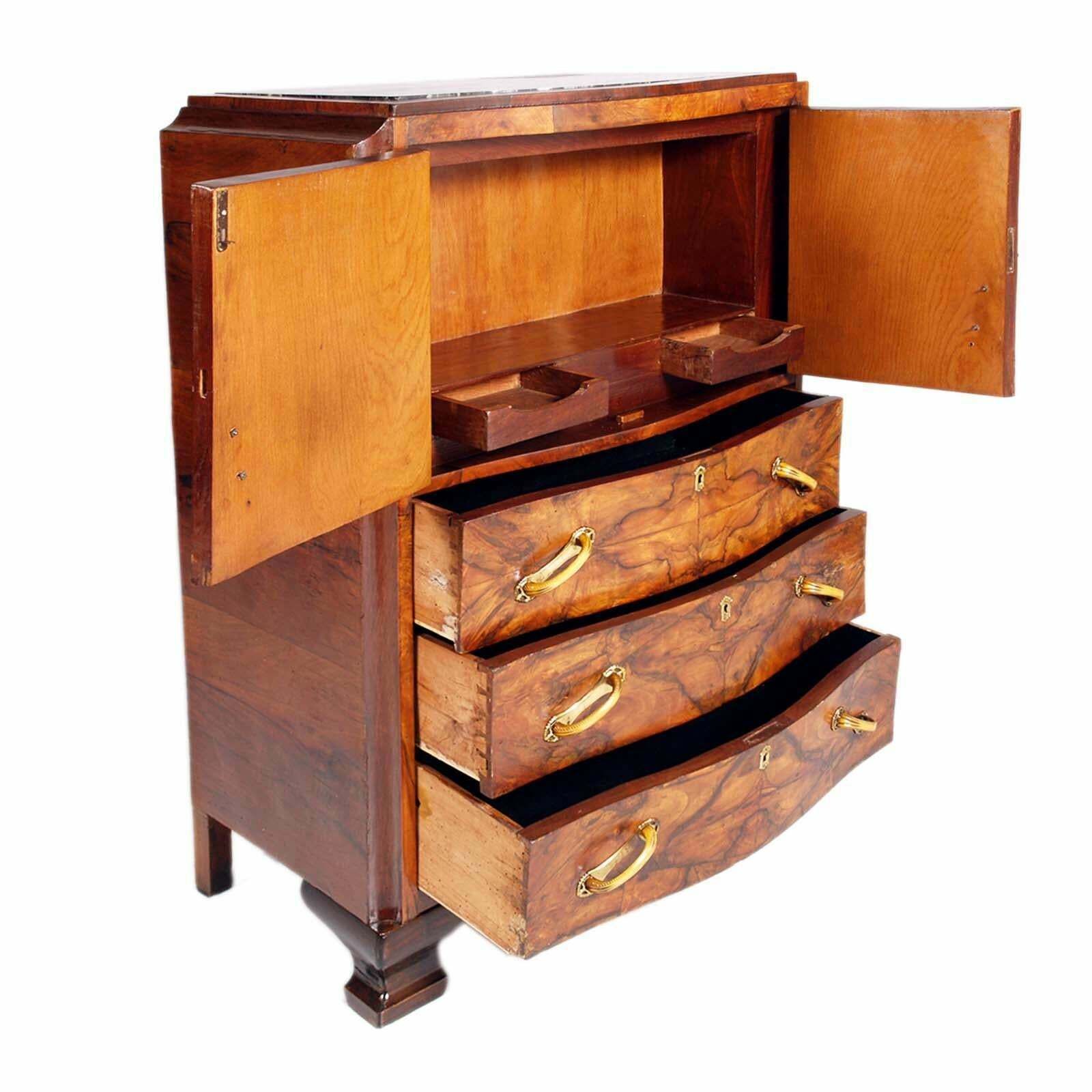 Art Deco Trumeau Cabinet In Walnut Briar By Atelier Di Varedo, Gaetano Borsani photo Furniture