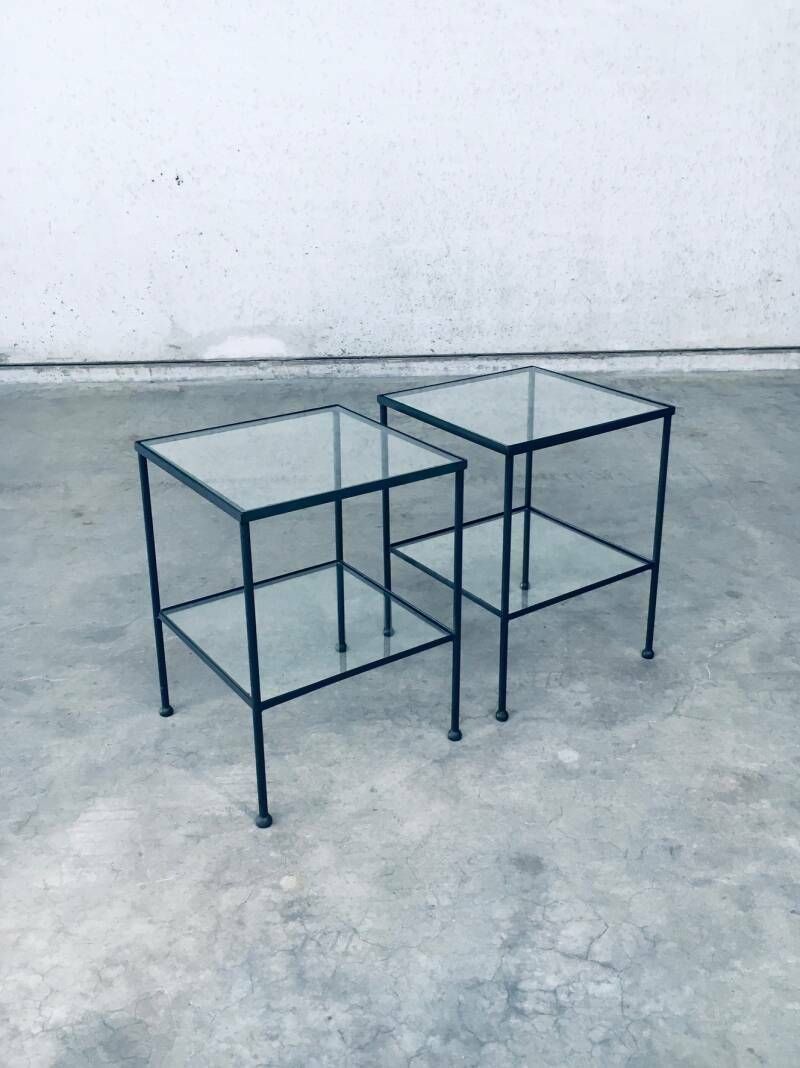 Minimalistisch Design Bijzettafelset Met Twee Bladen / 2, België, Ca. Jaren 1960 photo furniture