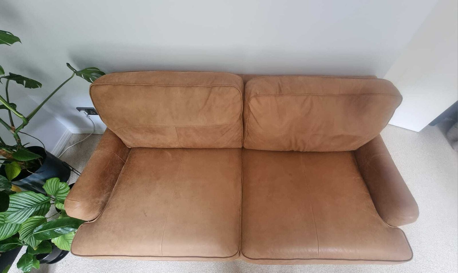 Dfs   Tan   Leather 3/4 Seater Sofa photo Furniture