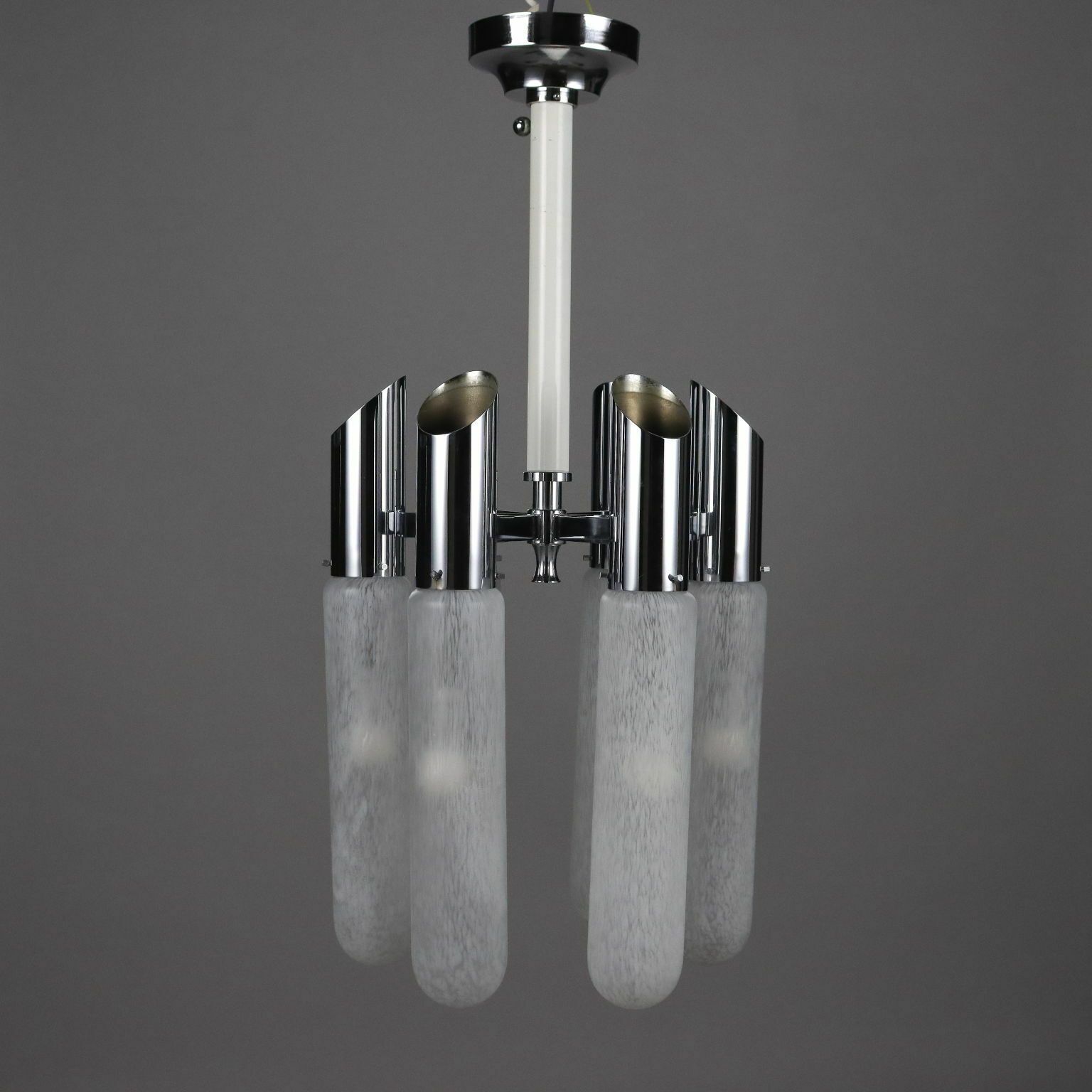 photo for sale Vintage 1960s Mazzega Ceiling Lamp Murano Glass Metal
