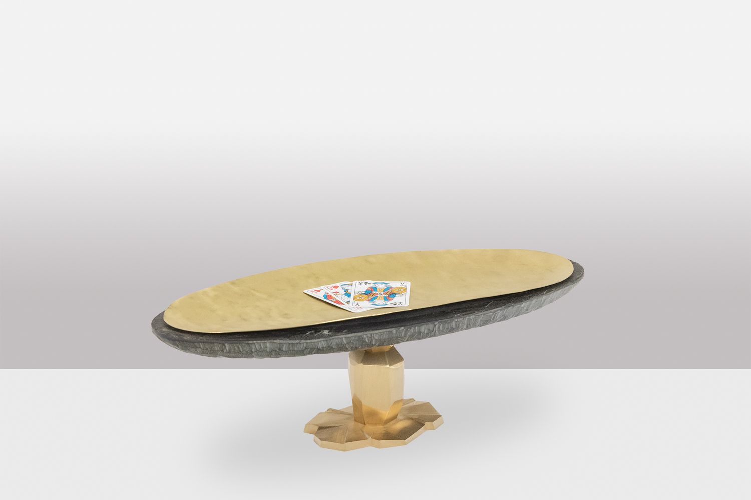 “Pitoin” Bowl In Hammered Brass Slate. Contemporary Work. Ls5954637y photo Art