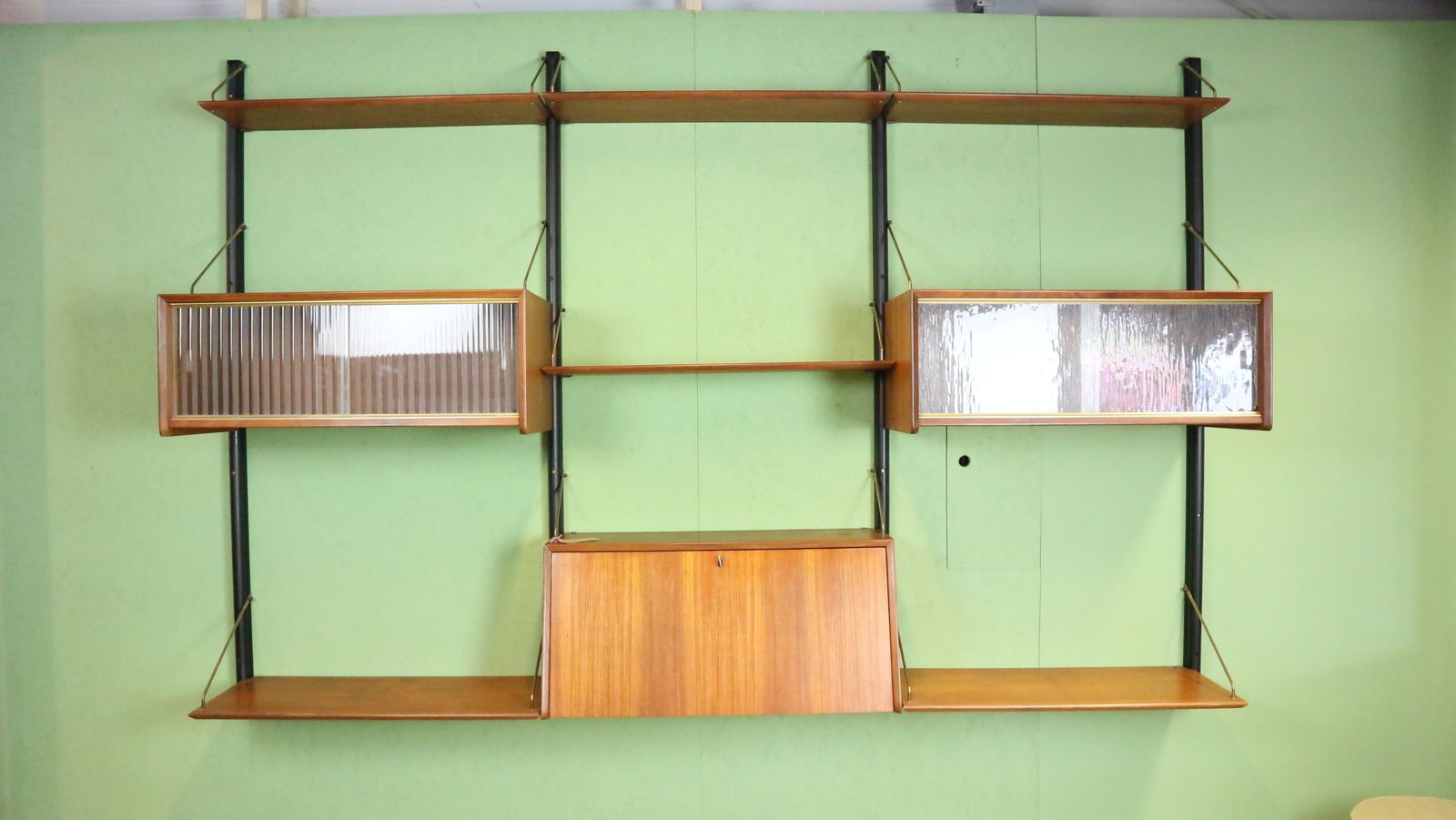 Teak Modular Mid Century Modern Wall Unit By Louis Van Teeffelen For Wébé, 1960s photo vinterior