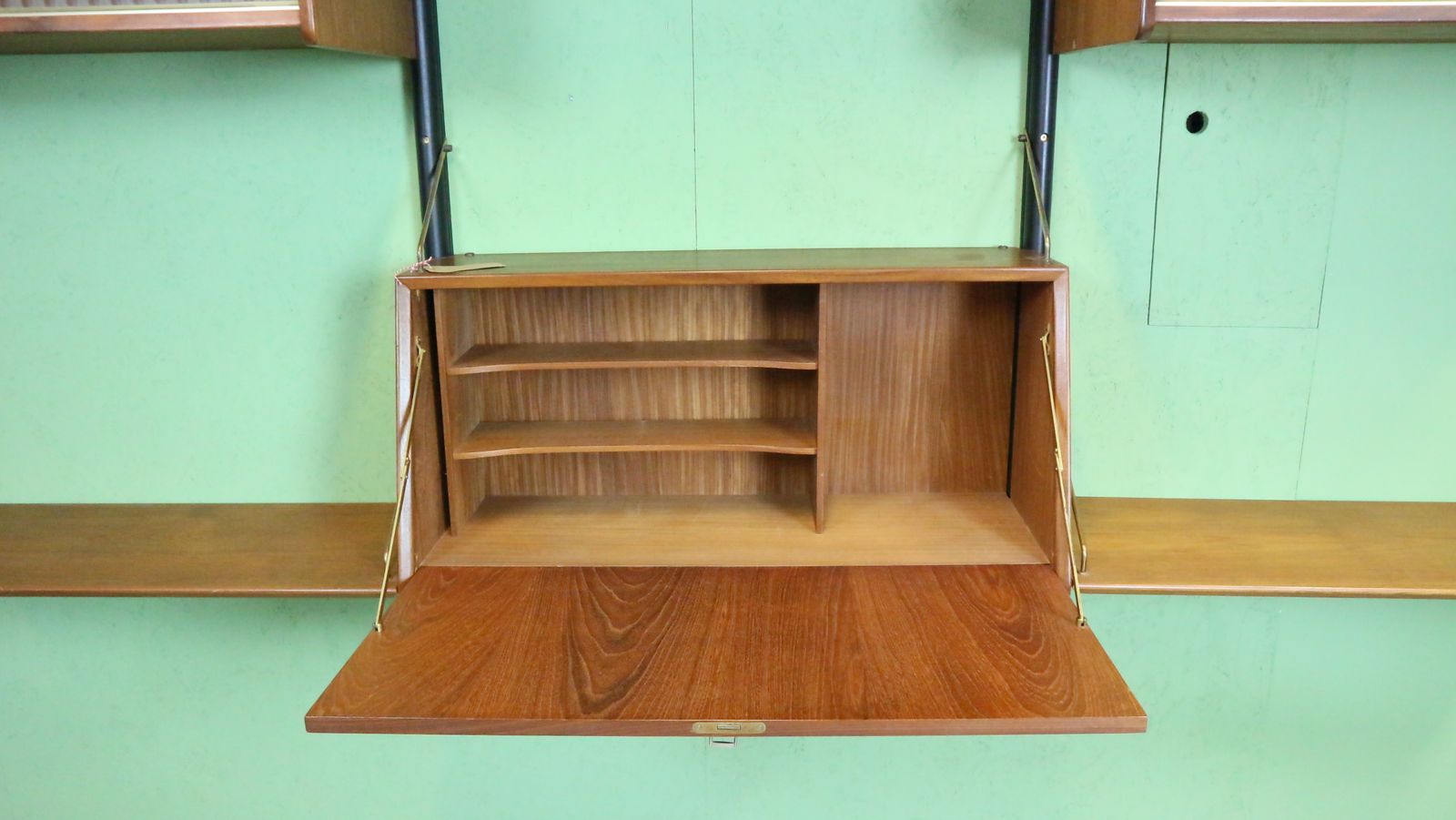 Teak Modular Mid Century Modern Wall Unit By Louis Van Teeffelen For Wébé, 1960s photo vintage