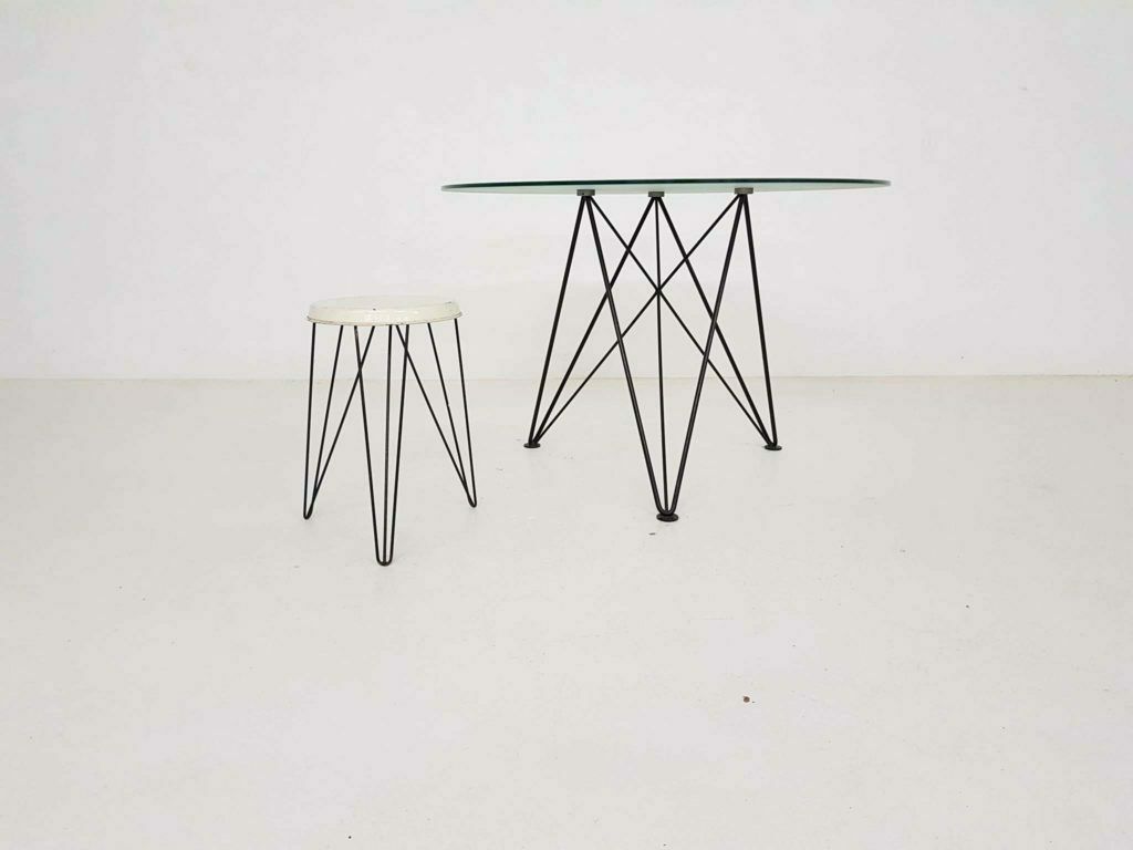 Zeldzame Draadframe Eettafel Van Els Staal, Nederland, 1984 photo furniture
