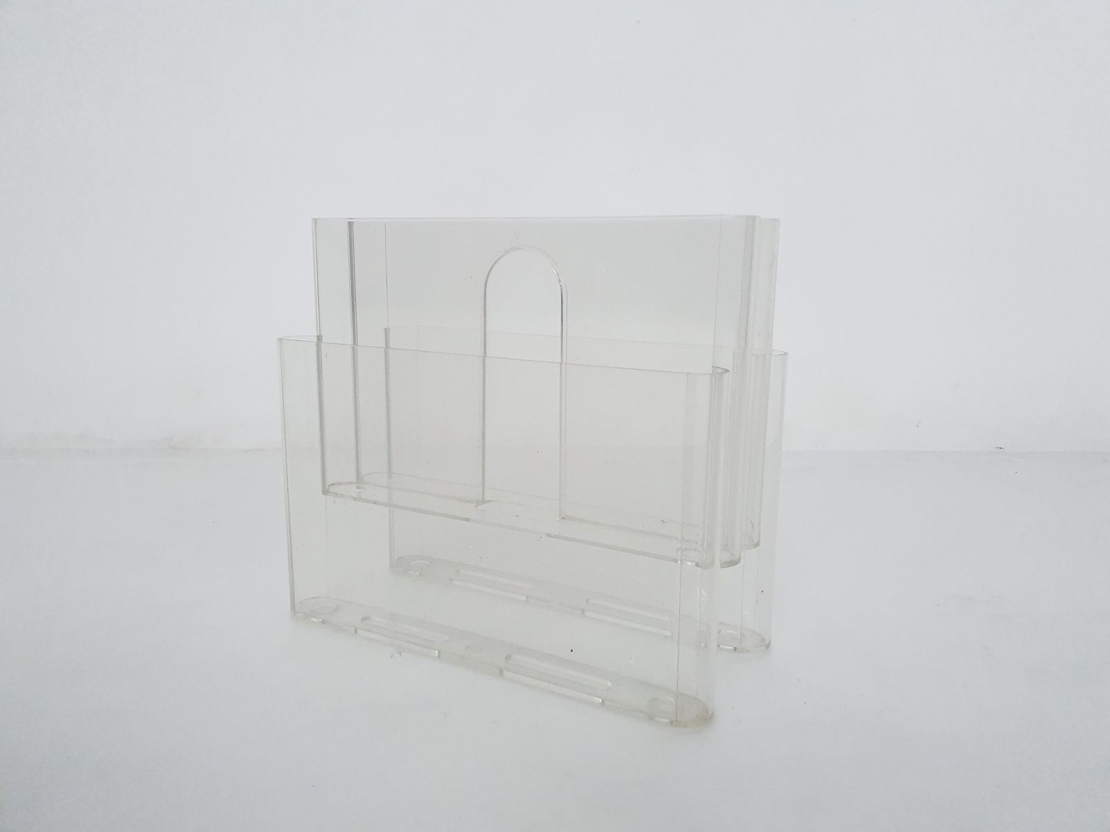 Transparent Giotto Stoppino For Kartell Magazine Stand, Italy 1960's photo for sale