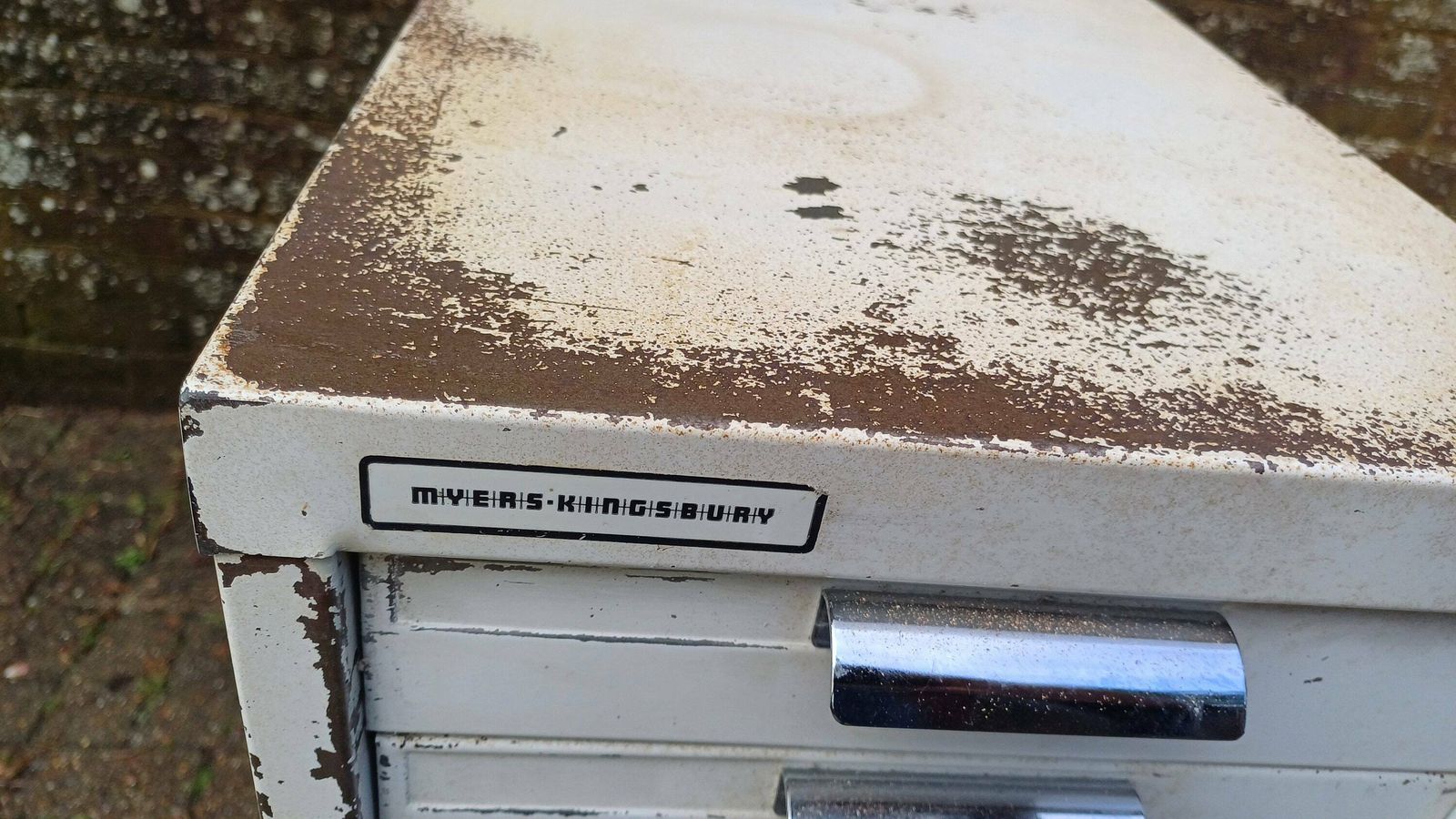 Fantastic Vintage Retro 80s White Metal Filing Drawers Tools Office Artisan Storage photo buy