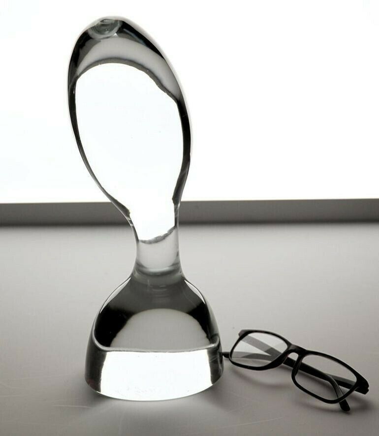 Livio Seguso, Visionary Early Abstract Bust Sculpture, Clear Glass, Signed photo Art