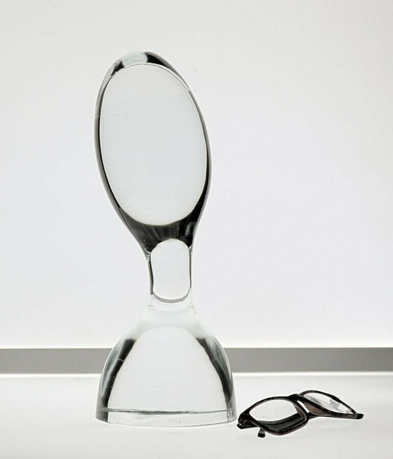 Livio Seguso, Visionary Early Abstract Bust Sculpture, Clear Glass, Signed photo vinterior