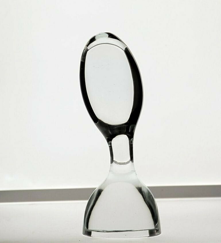 photo vintage Livio Seguso, Visionary Early Abstract Bust Sculpture, Clear Glass, Signed