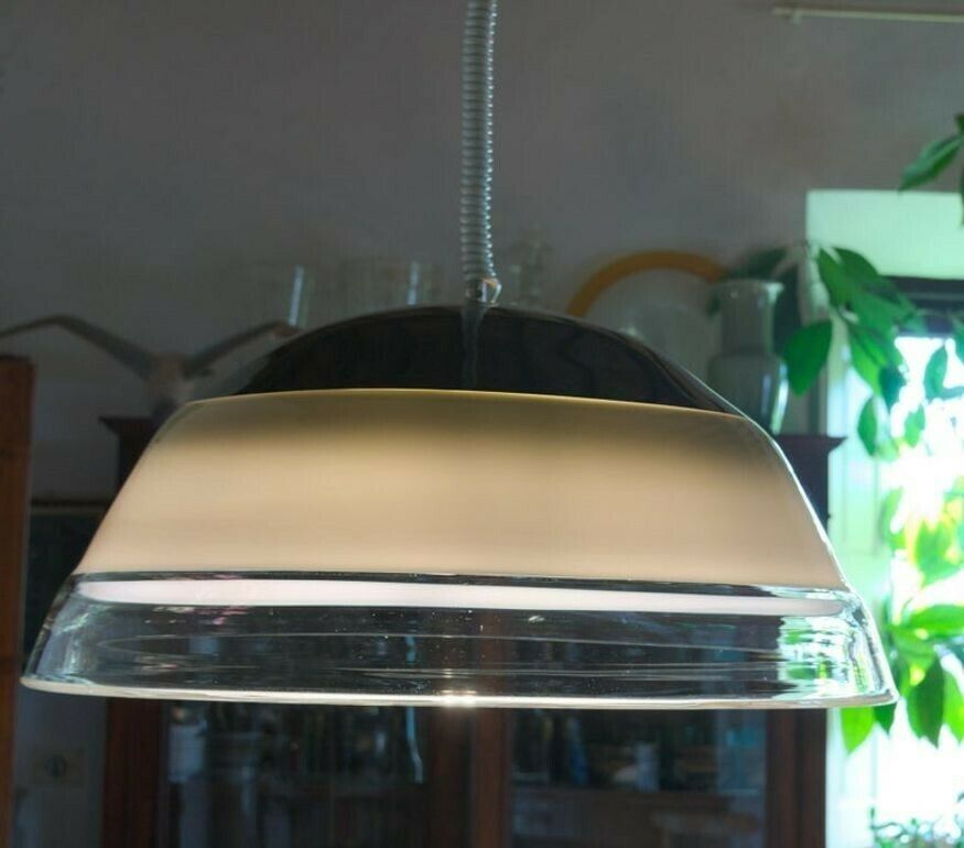 Noti Massari Renato Toso For Leucos, Rare 3 Incalmos Suspension Layered Glass photo Lighting