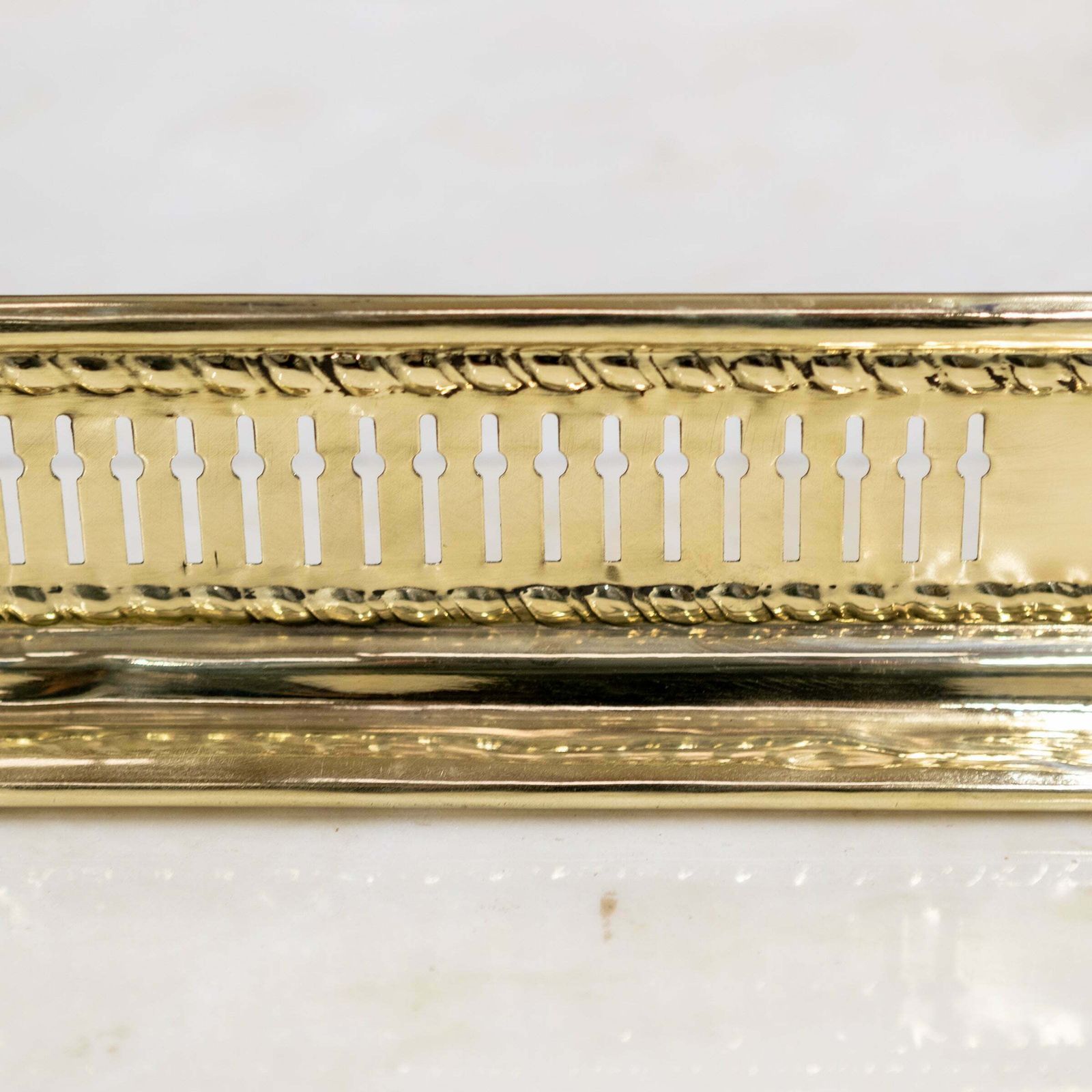Antique Victorian Brass Fireplace Fender photo Home Fixtures