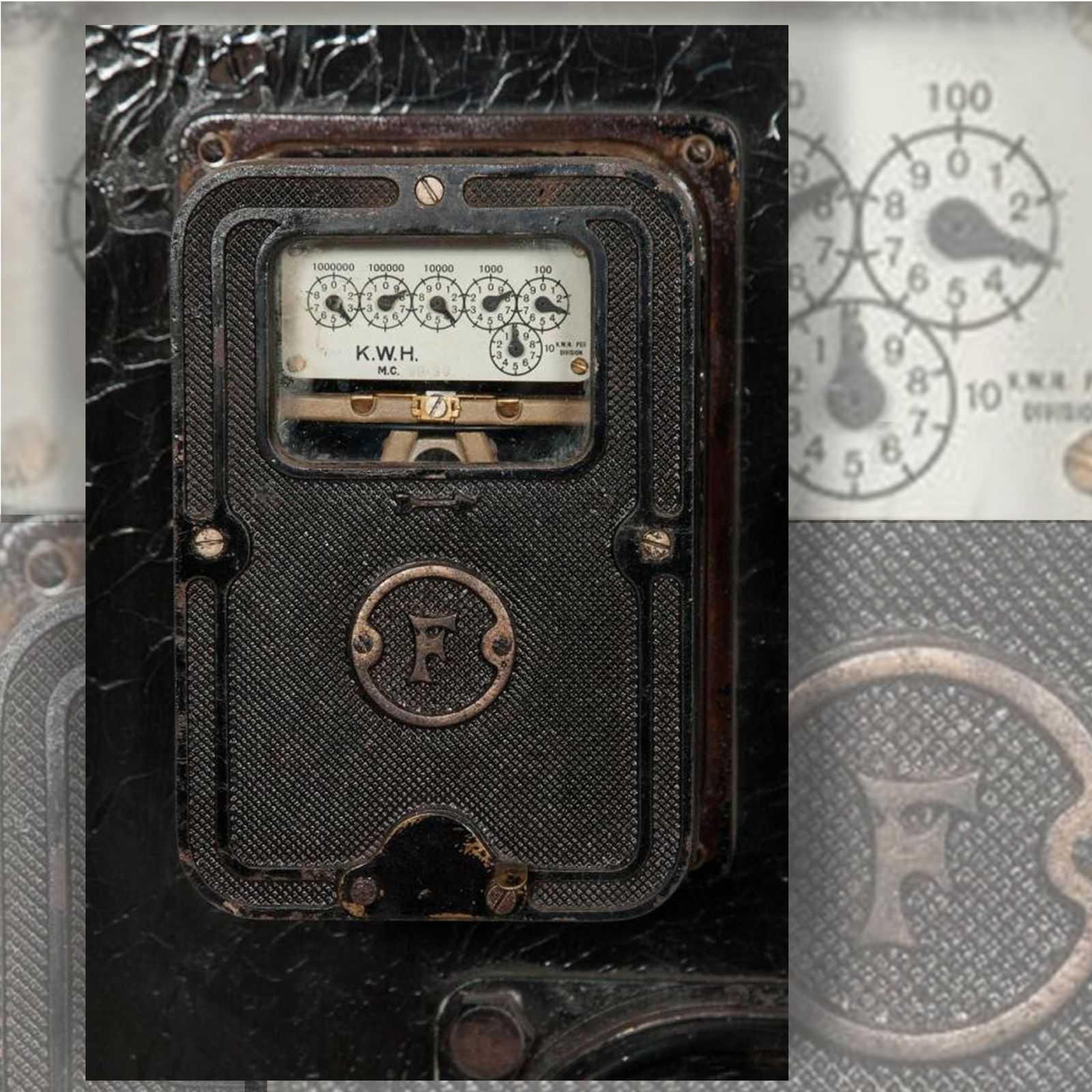 Vintage Ferranti Electric Meter From Pinewood Studios Power Station photo furniture