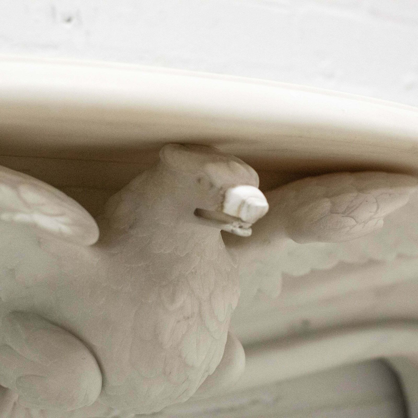 Antique Victorian Statuary Marble Surround With Carved Eagle photo Home Fixtures