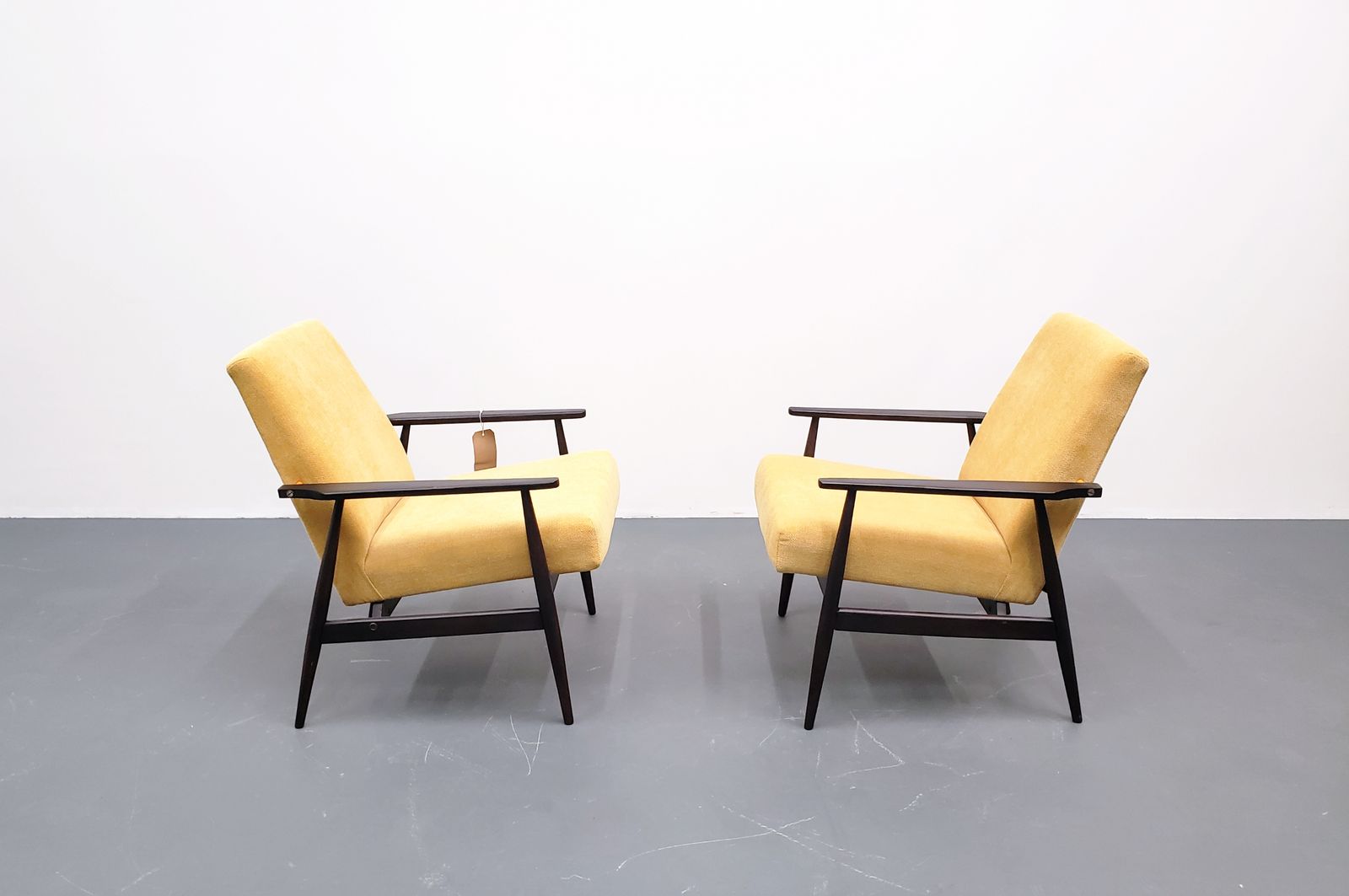 1960 Henryk Lis Mid Century Armchair In Yellow Velvet photo Furniture