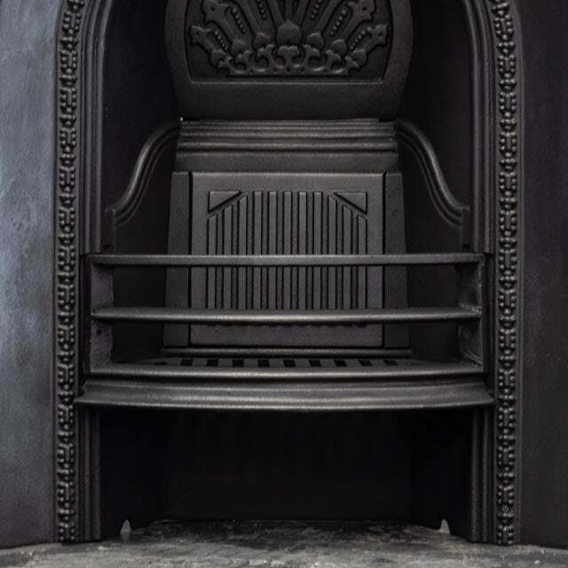 Antique Cast Iron Arched Fireplace Insert photo for sale