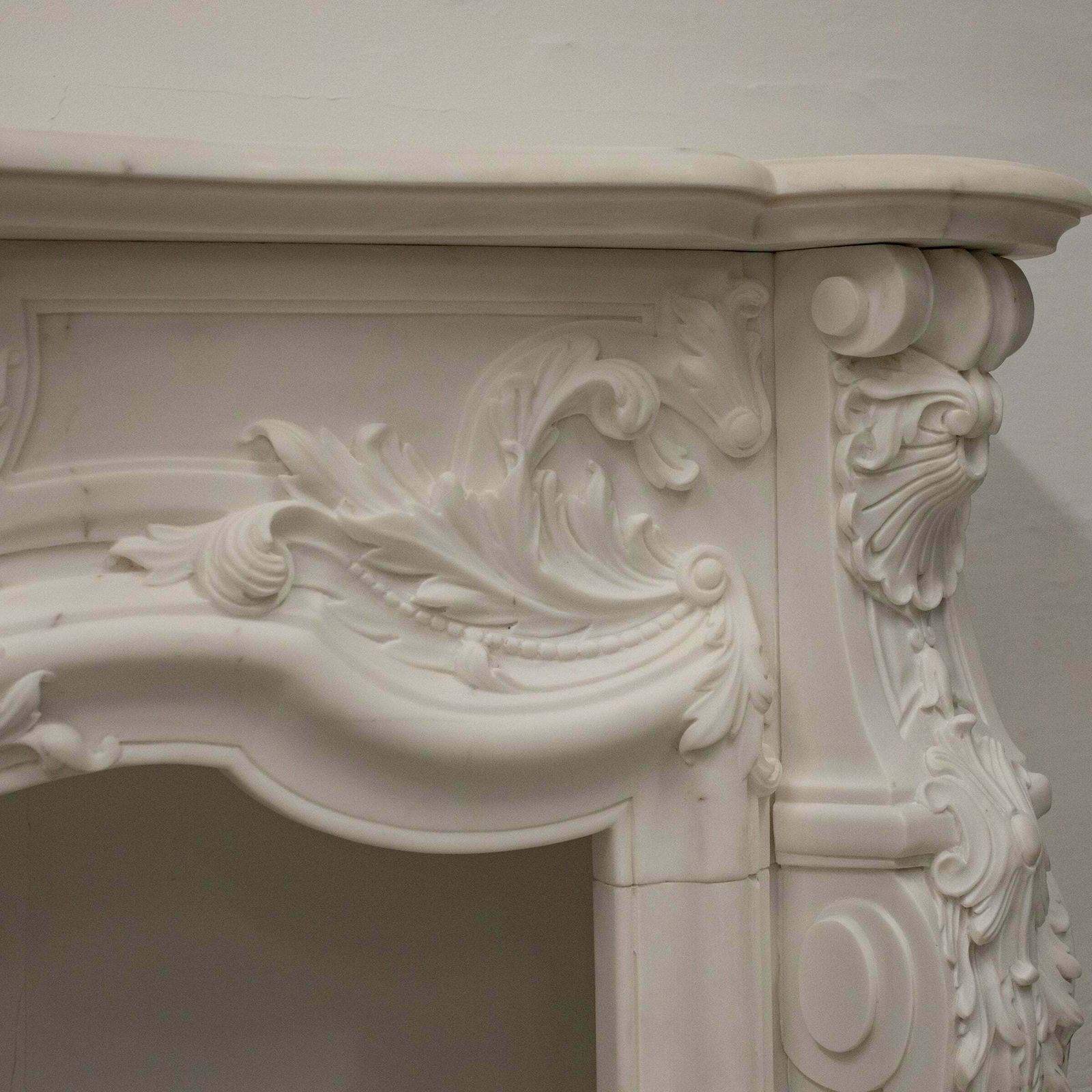 French Louis XV Fireplace Surround In Statuary Marble I Pair Available photo 18000.0