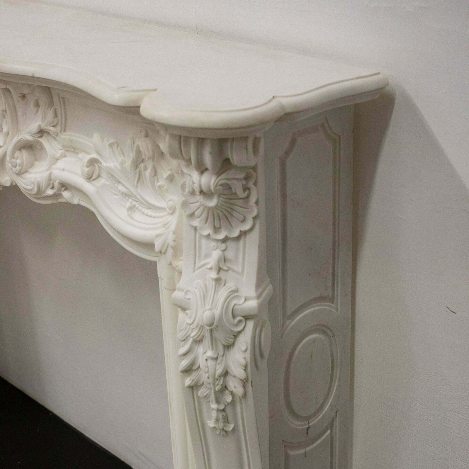 French Louis XV Fireplace Surround In Statuary Marble I Pair Available photo vinterior