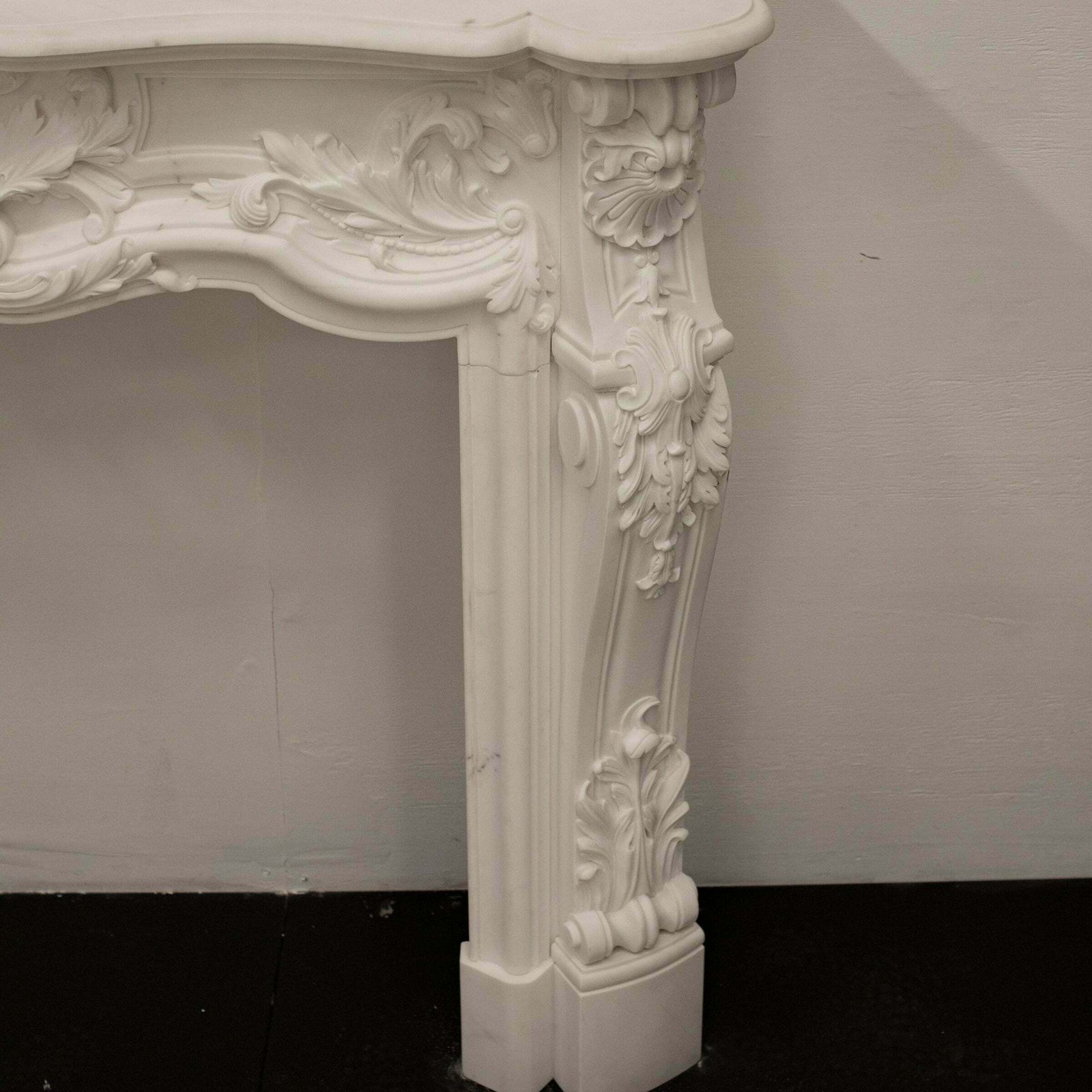 French Louis XV Fireplace Surround In Statuary Marble I Pair Available photo vintage