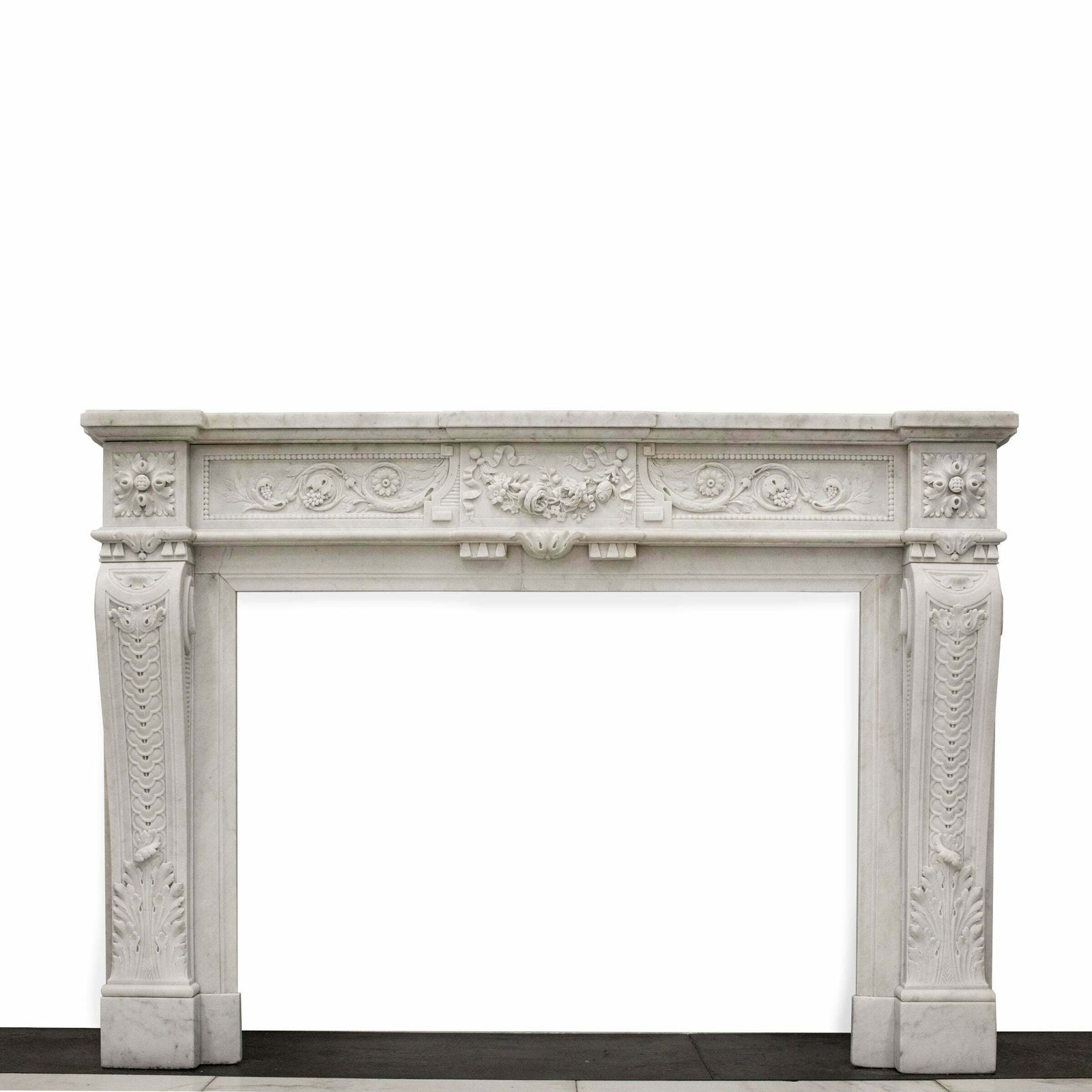 Antique 19th Century Carrara Marble Fireplace