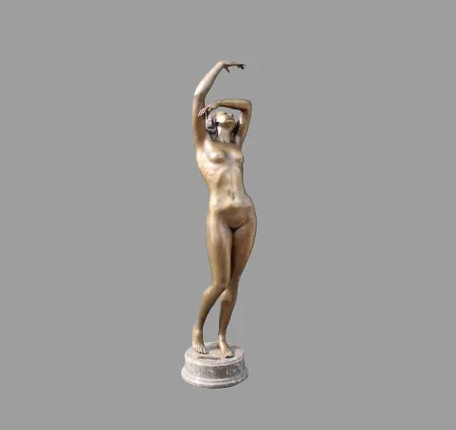 Female Sculpture/Large Bronze Female Nude Risveglio/Fonderia Artistica Gemito Napoli/Statue Of Awakening
