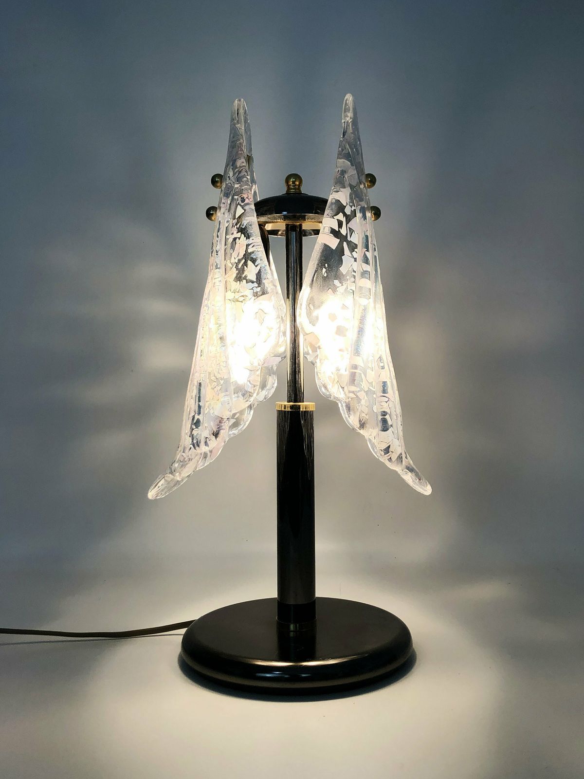 Art Nouveau Style Lamp With Gold Metal Foliage And Orange Globe photo furniture
