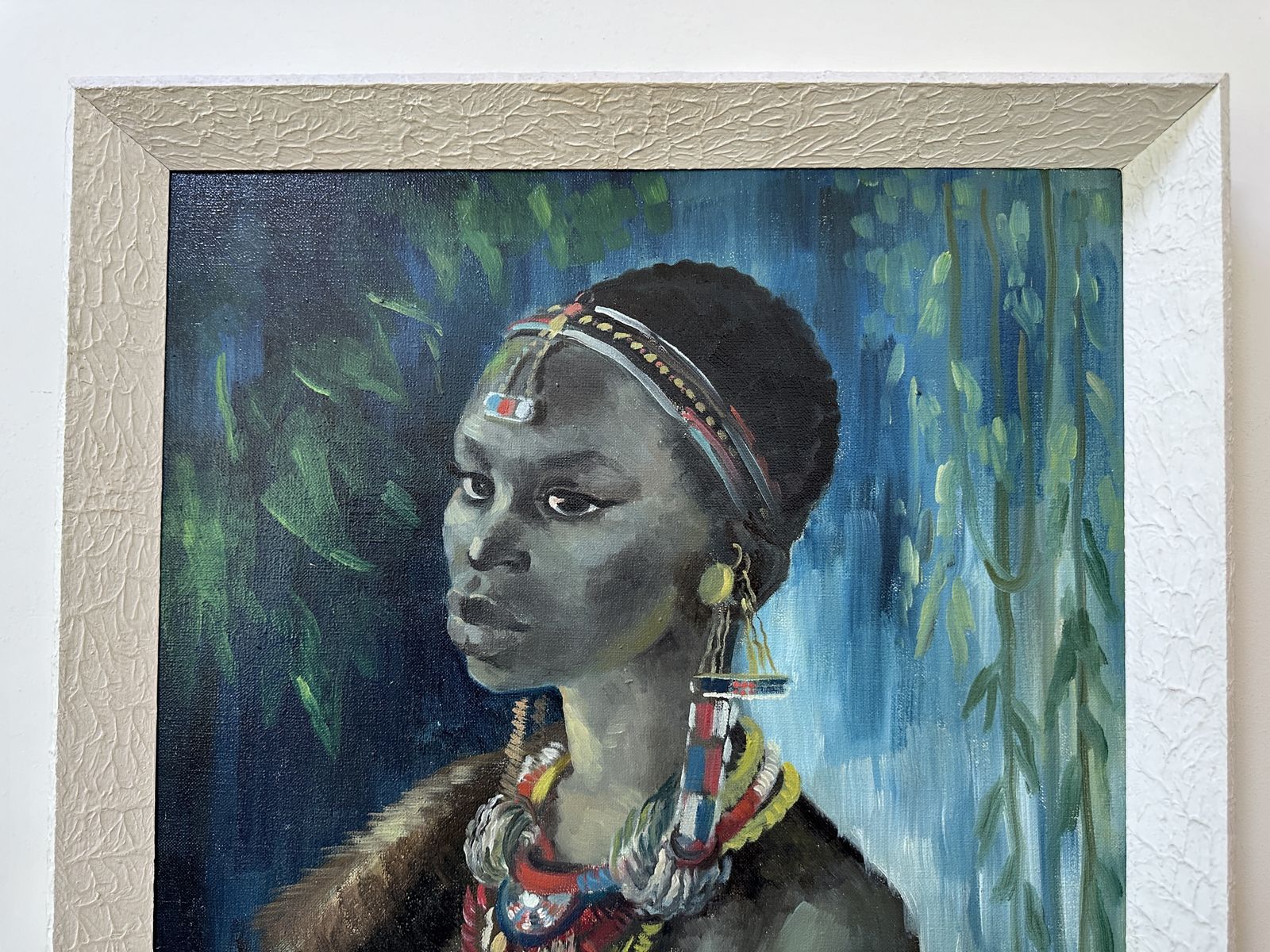 photo for sale Gaby Remnant   ‘Kipsigis Bride’ Portrait Kenya 1963 Original Oil Painting Framed