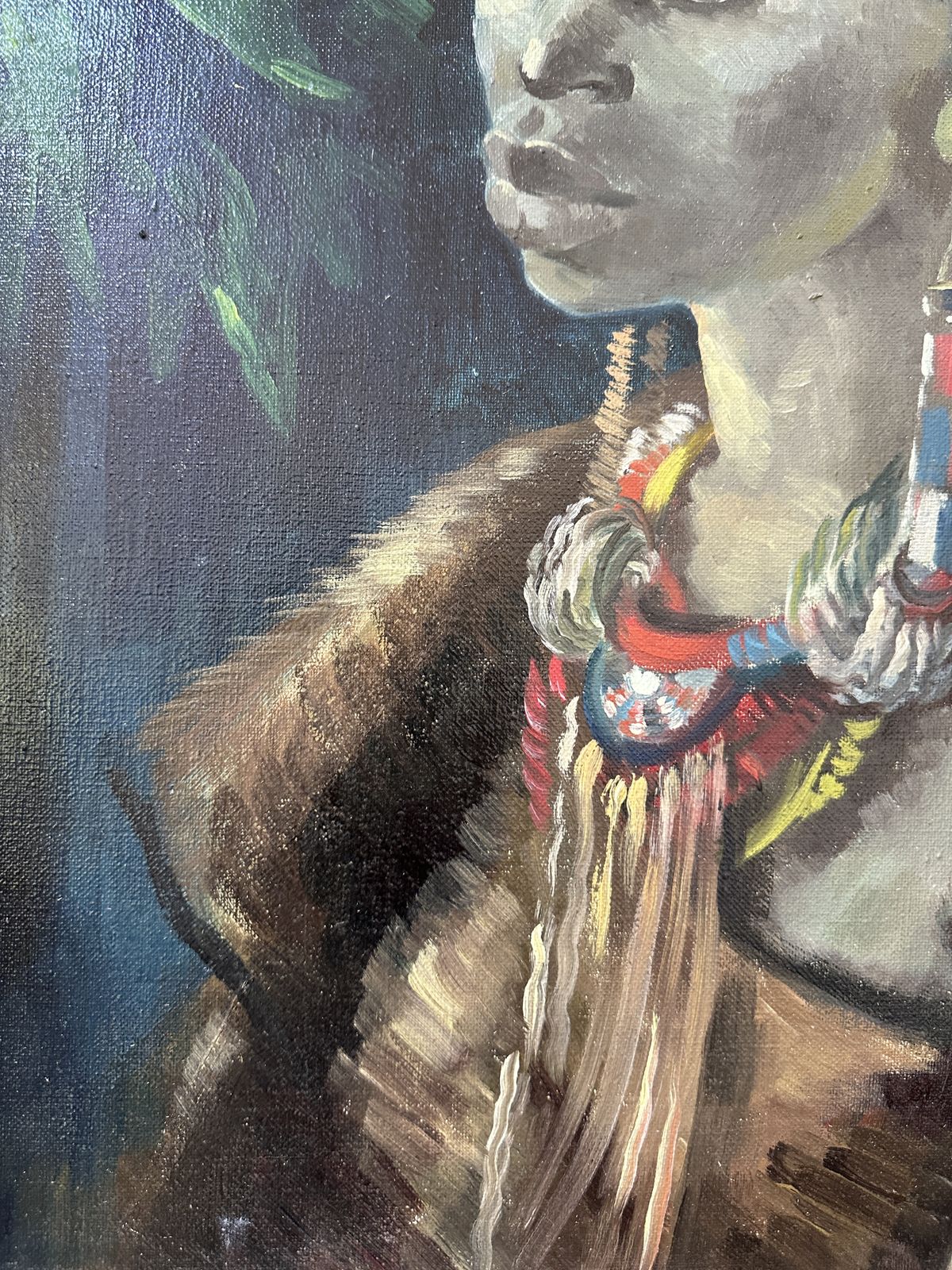 575.0 Gaby Remnant   ‘Kipsigis Bride’ Portrait Kenya 1963 Original Oil Painting Framed photo