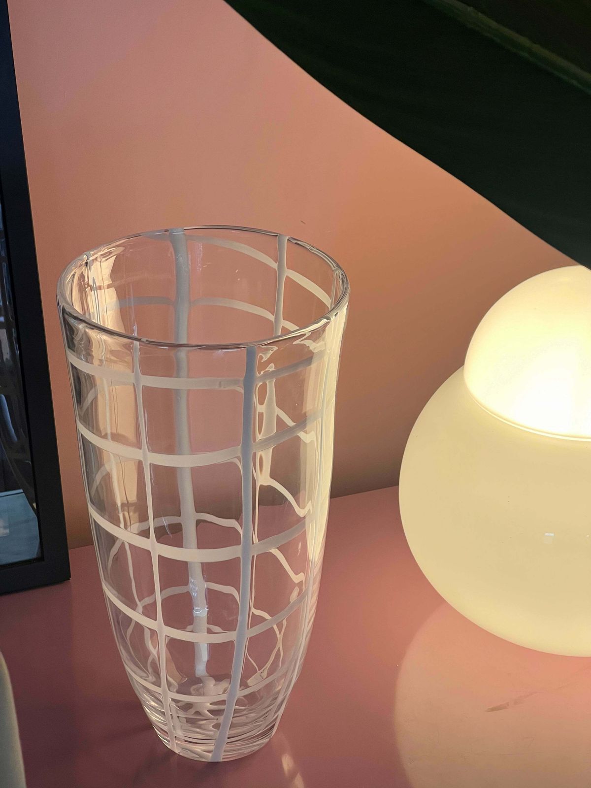Large Mazzega Murano Check Glass Vase By Carlo Nason C.1970 photo vinterior