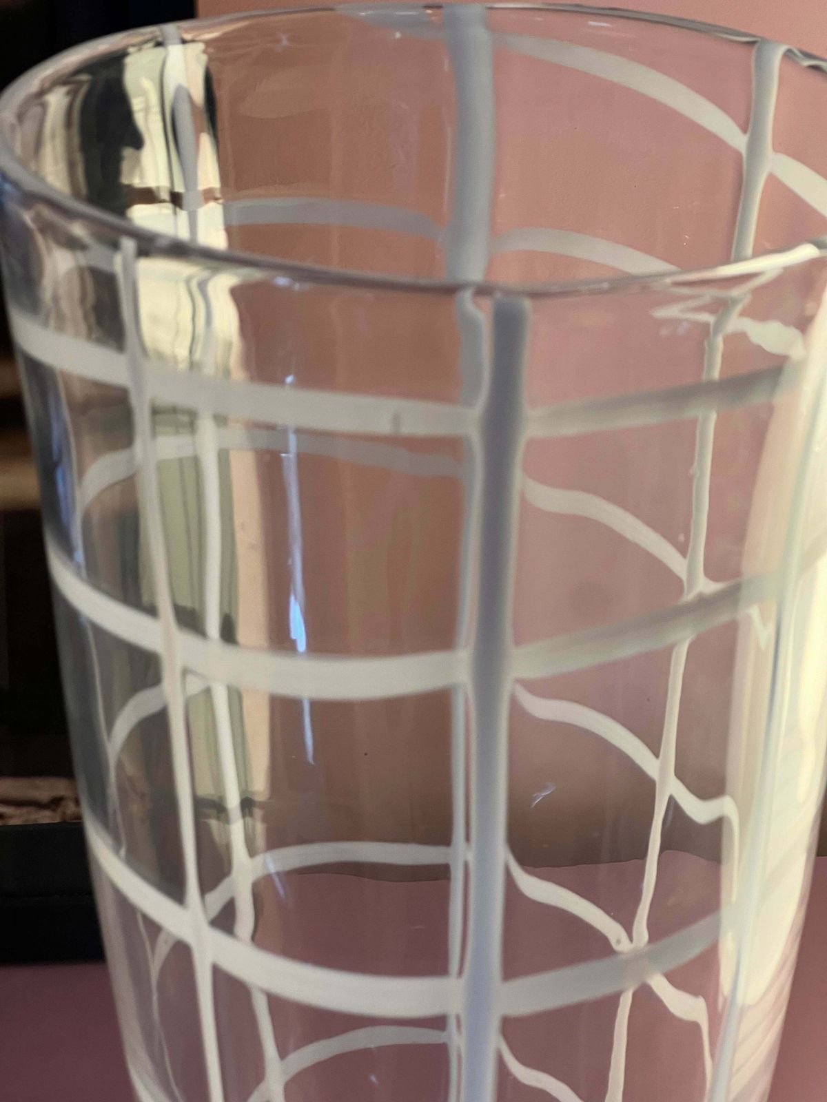 Large Mazzega Murano Check Glass Vase By Carlo Nason C.1970 photo buy