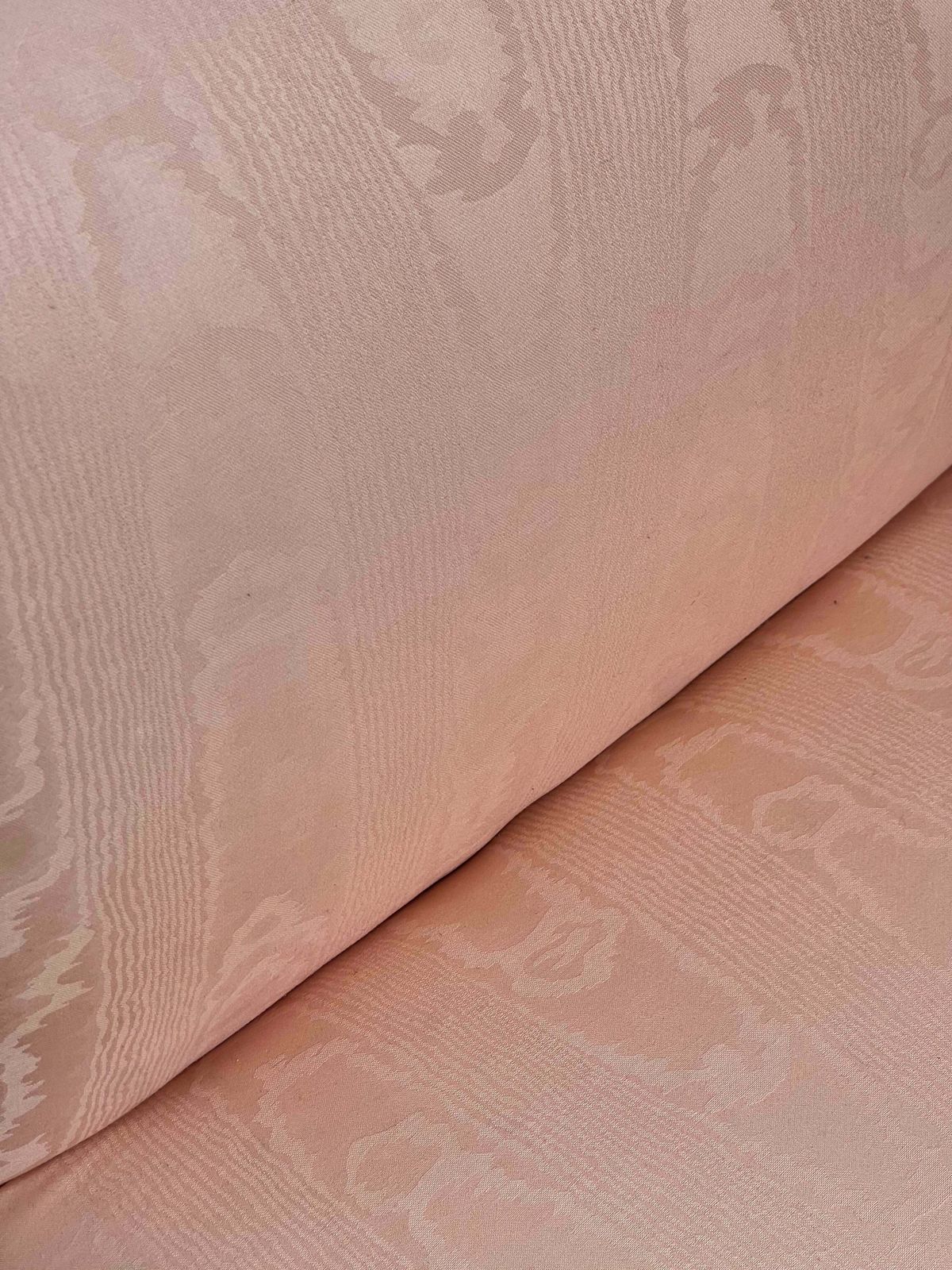 1980s American Blush Pink/Peach Moire Large Silk Frilly Chair photo 1720.0