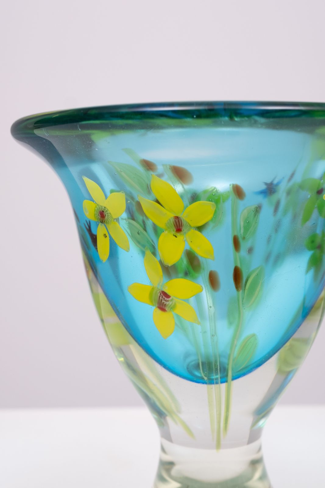 Berit Johansson Art Glass Vase By Murano 1970s Sweden photo vinterior