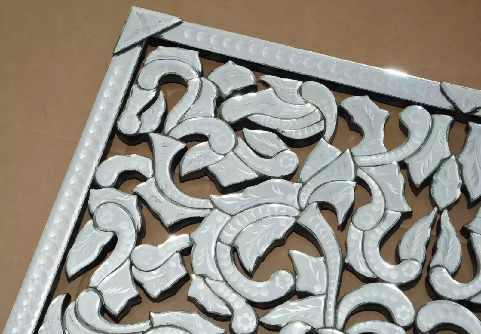 Stunning Antique Circa 1930's Venetian Trumeau Etched Fret Work Wall Mirror photo 2850.0