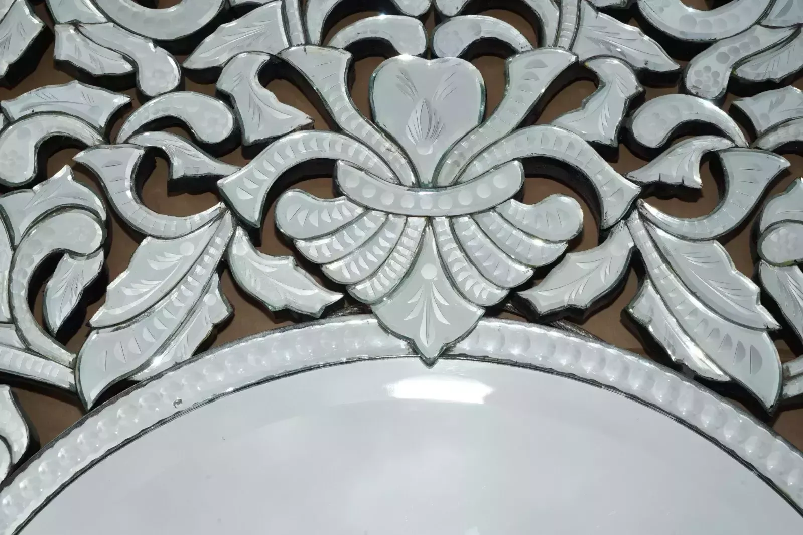 Stunning Antique Circa 1930's Venetian Trumeau Etched Fret Work Wall Mirror photo vintage