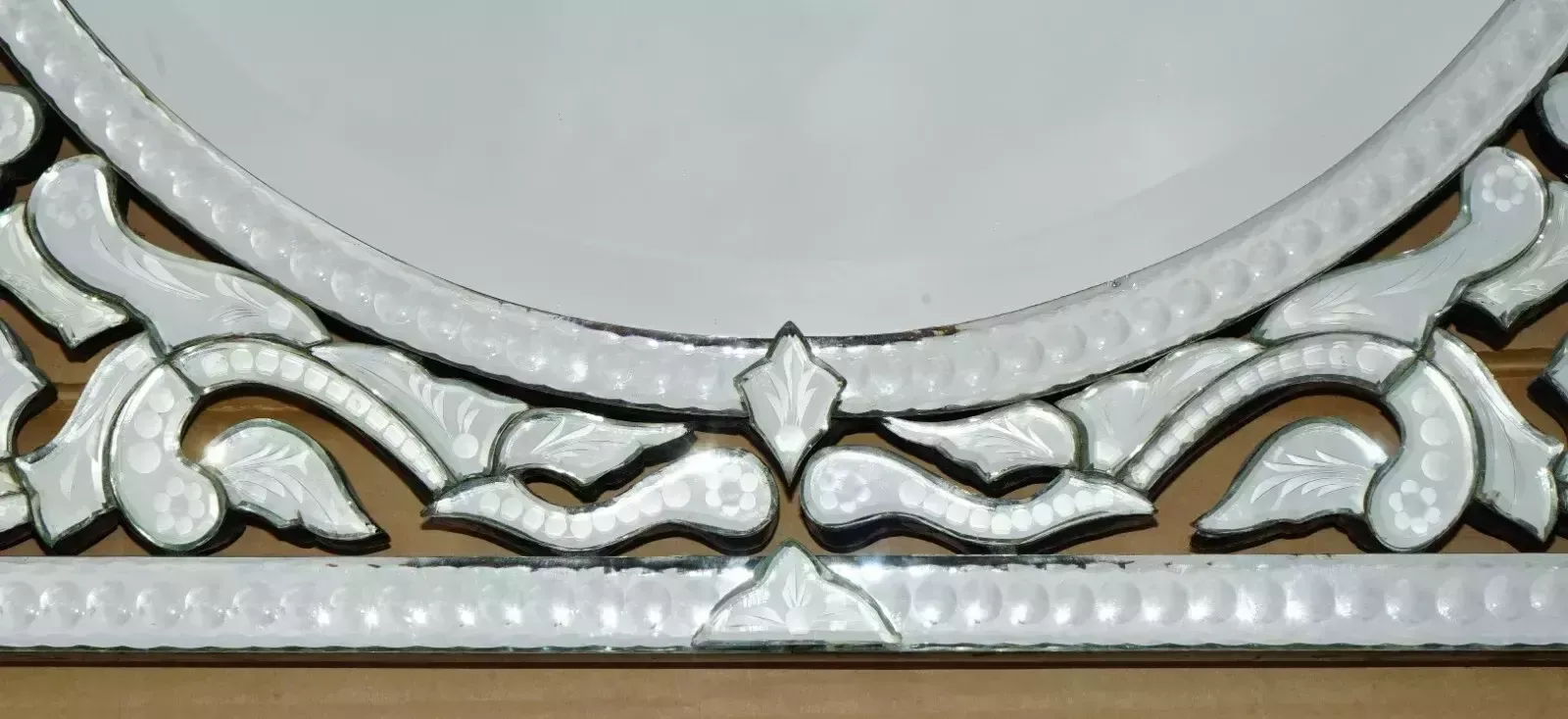 Home Decor Stunning Antique Circa 1930's Venetian Trumeau Etched Fret Work Wall Mirror photo