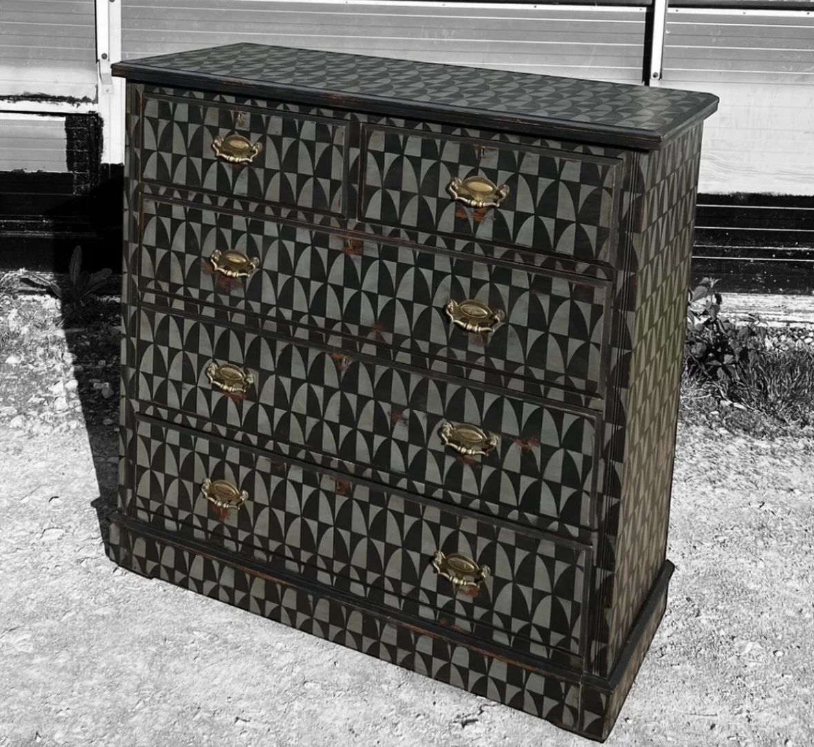 Chest Of Drawers 19th Century Geometric