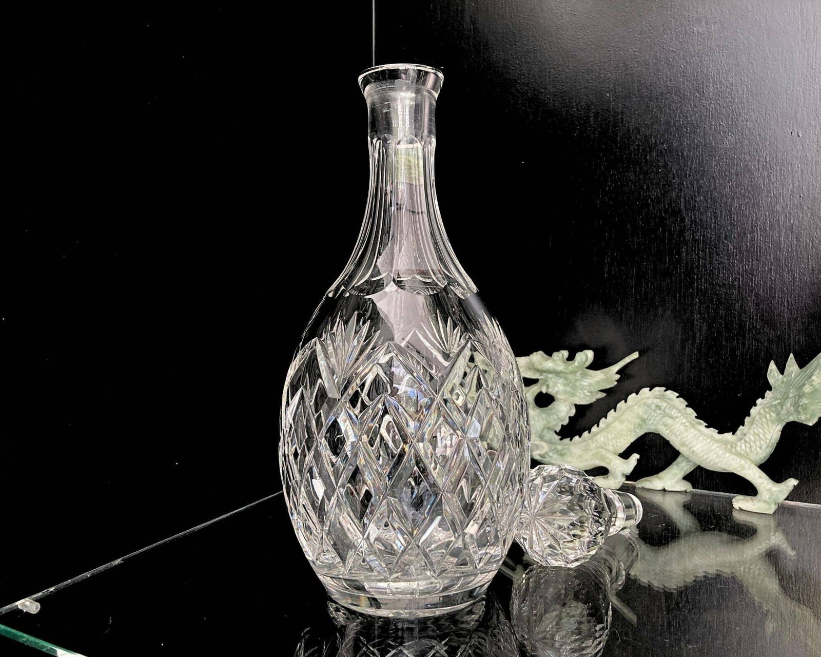 Kristallen Whiskykaraf | 1 Stuk | Facetgeslepen, Diamantsneden En Stervormige Voet photo vinterior