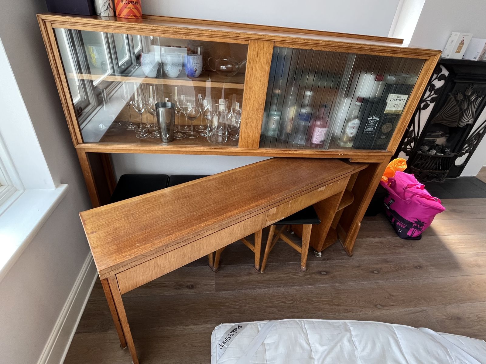 Vintage Wine Cabinet With Chairs photo for sale