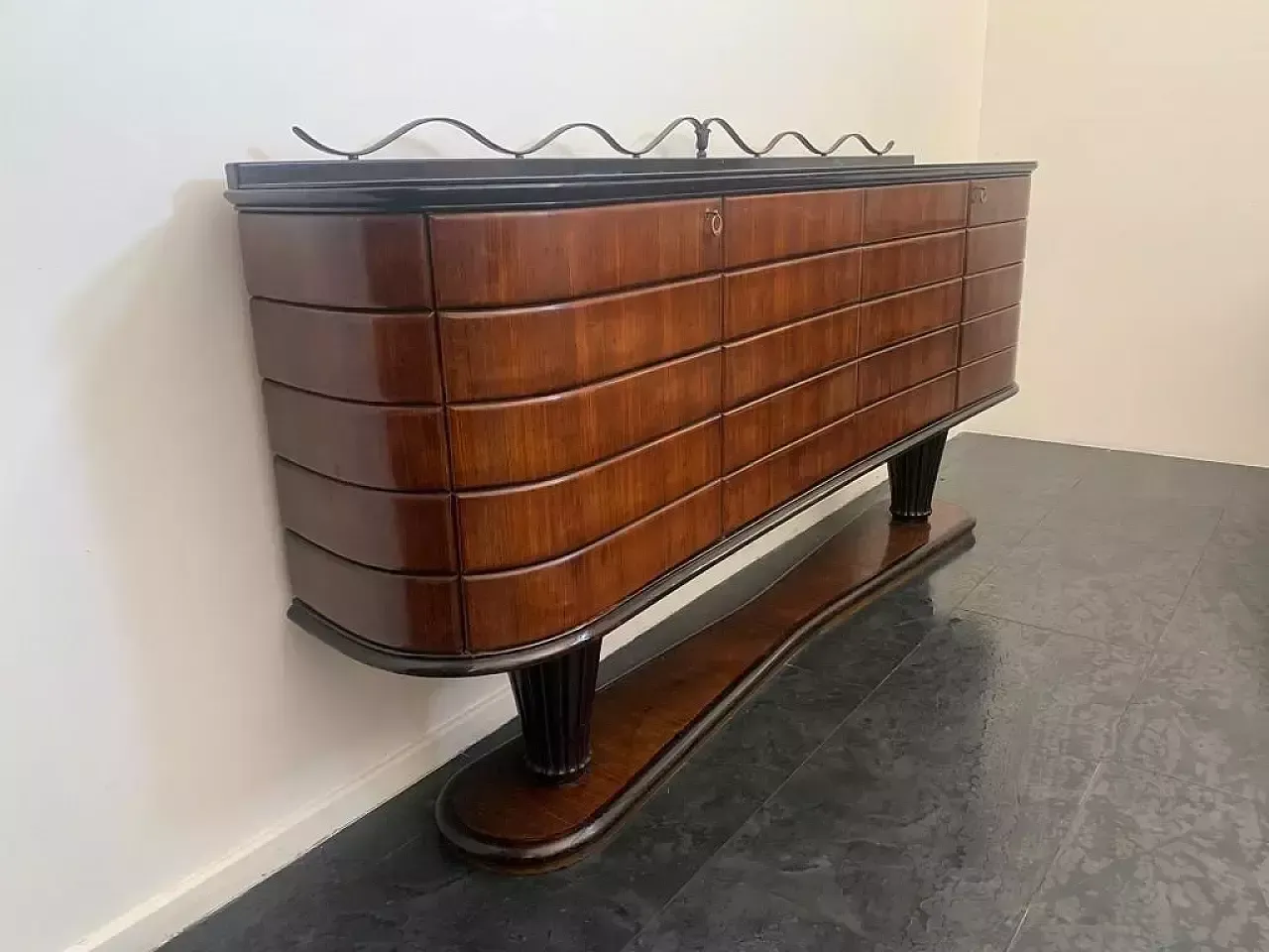 Shaped And Rusticated Sideboard Attributed To Vittorio Dassi, 1950s photo Furniture
