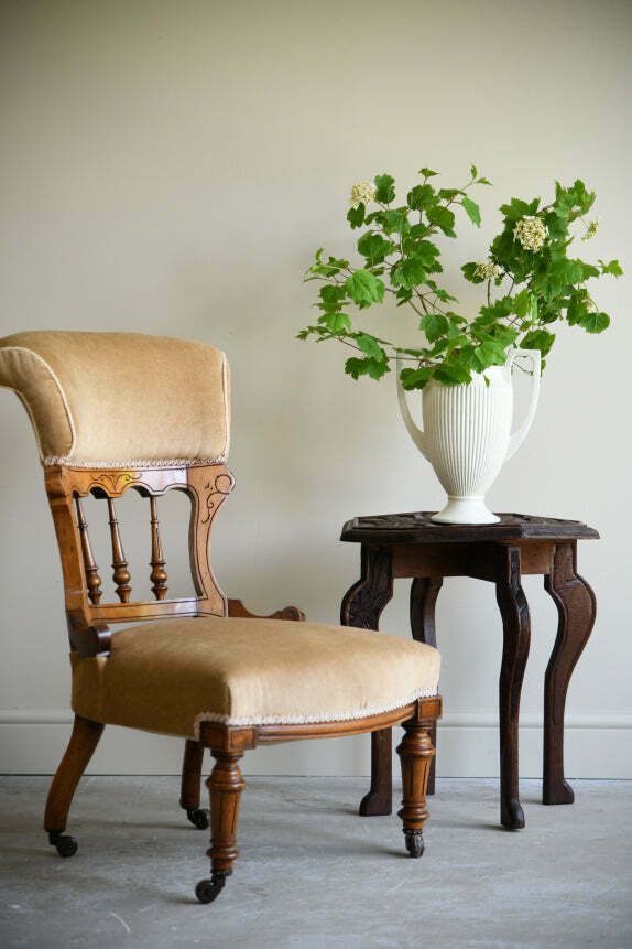 photo for sale Victorian Upholstered Oak Occasional Chair