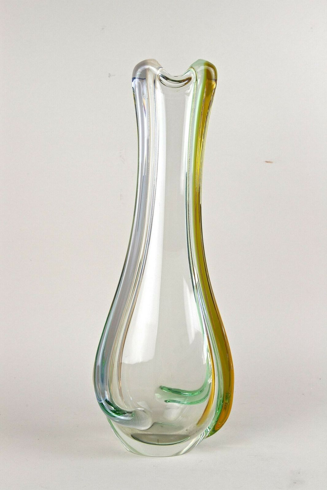 Mid Century Modern Murano Glass Vase By Sommerso Murano, Italy Circa 1960 photo for sale