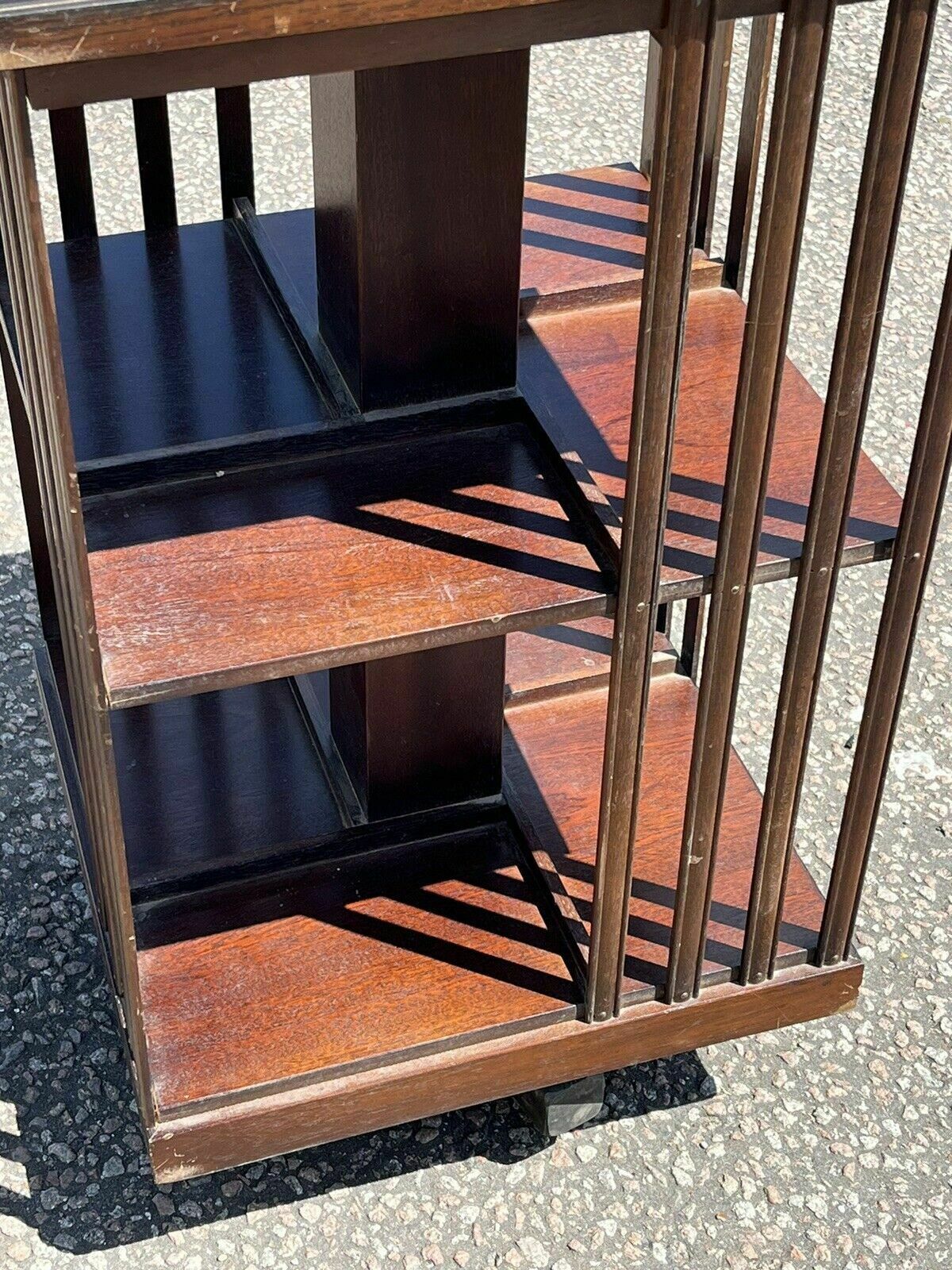 Inlaid Mahogany Revolving Bookcase photo for sale