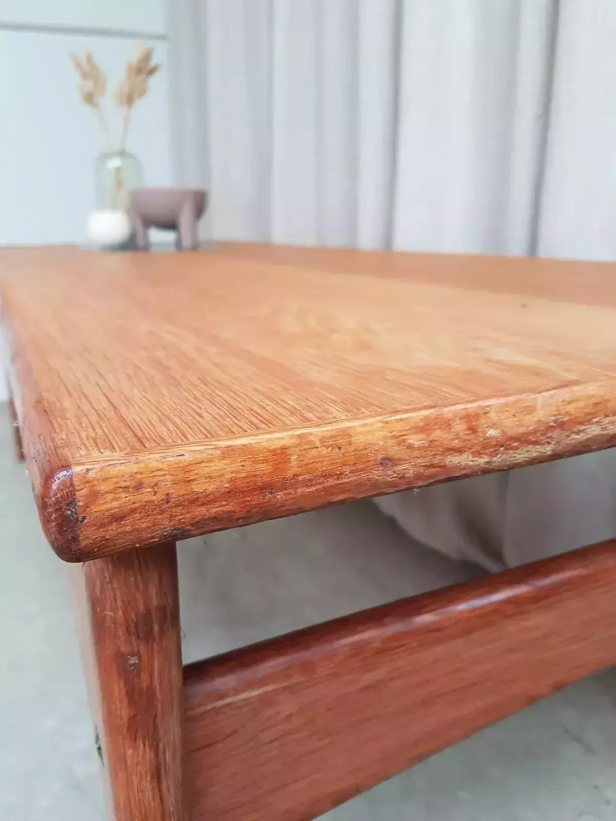 photo vintage Vtg Mid Century Large Danish Oak Abstract Coffee Table By J Ingvard Jensen