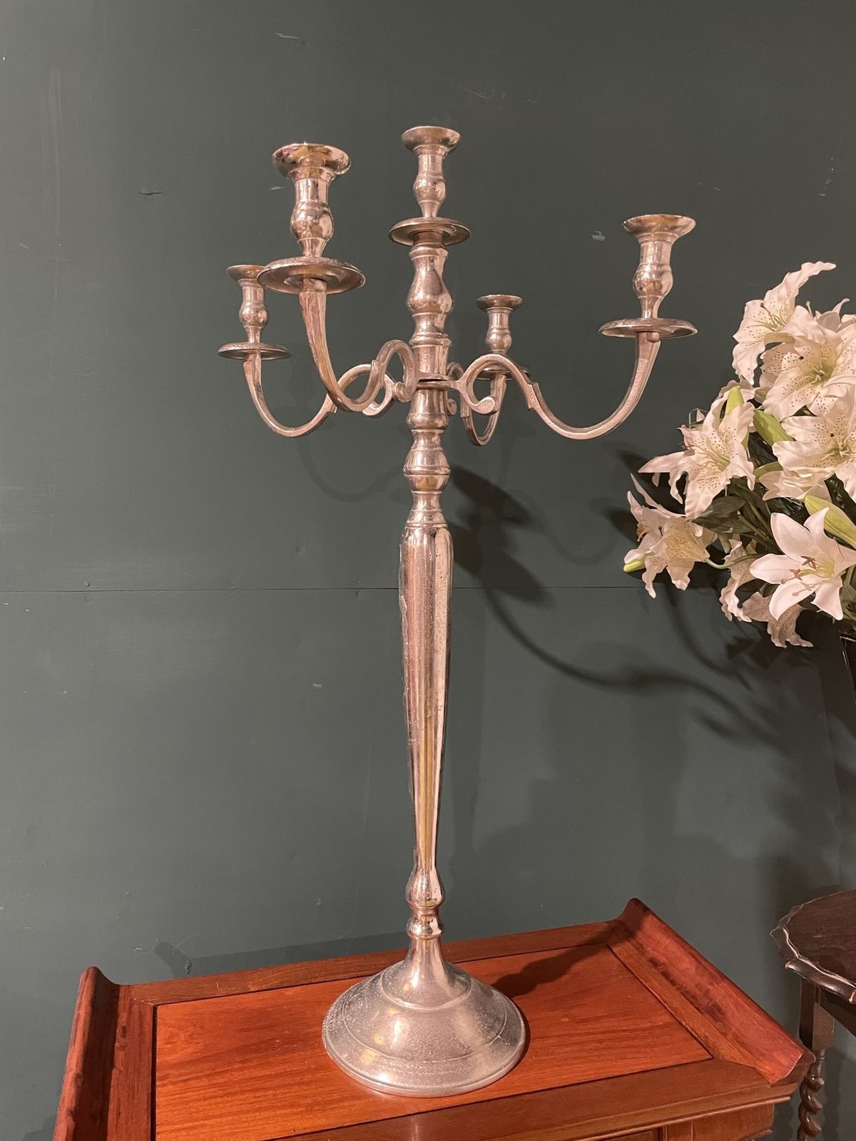 Large Decorative Metal Candelabra photo for sale