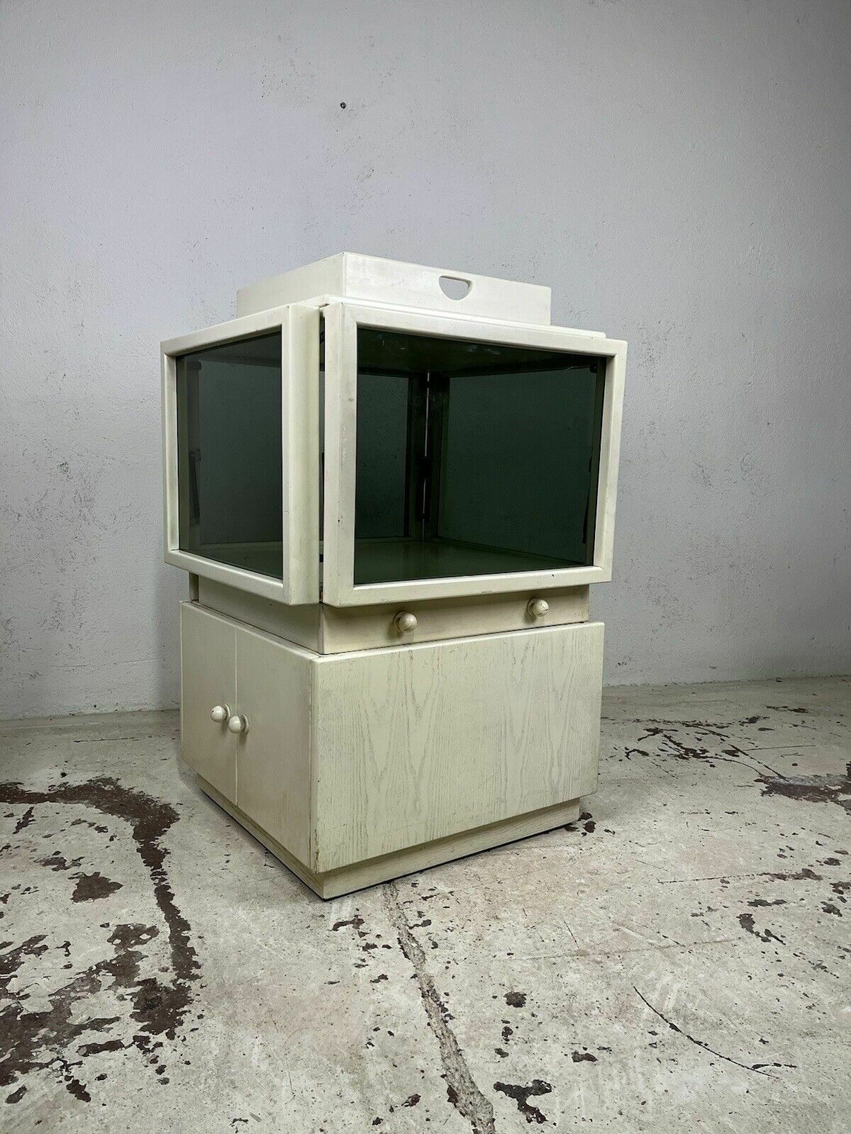 Bar Cabinet With Wooden Glass Wheels Gianfranco Frattini Bernini 1960s Vintage Design photo Furniture