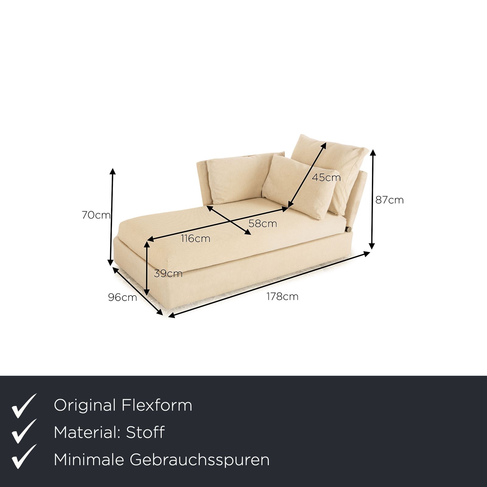Flexform Sunny Fabric Lounger Beige photo furniture