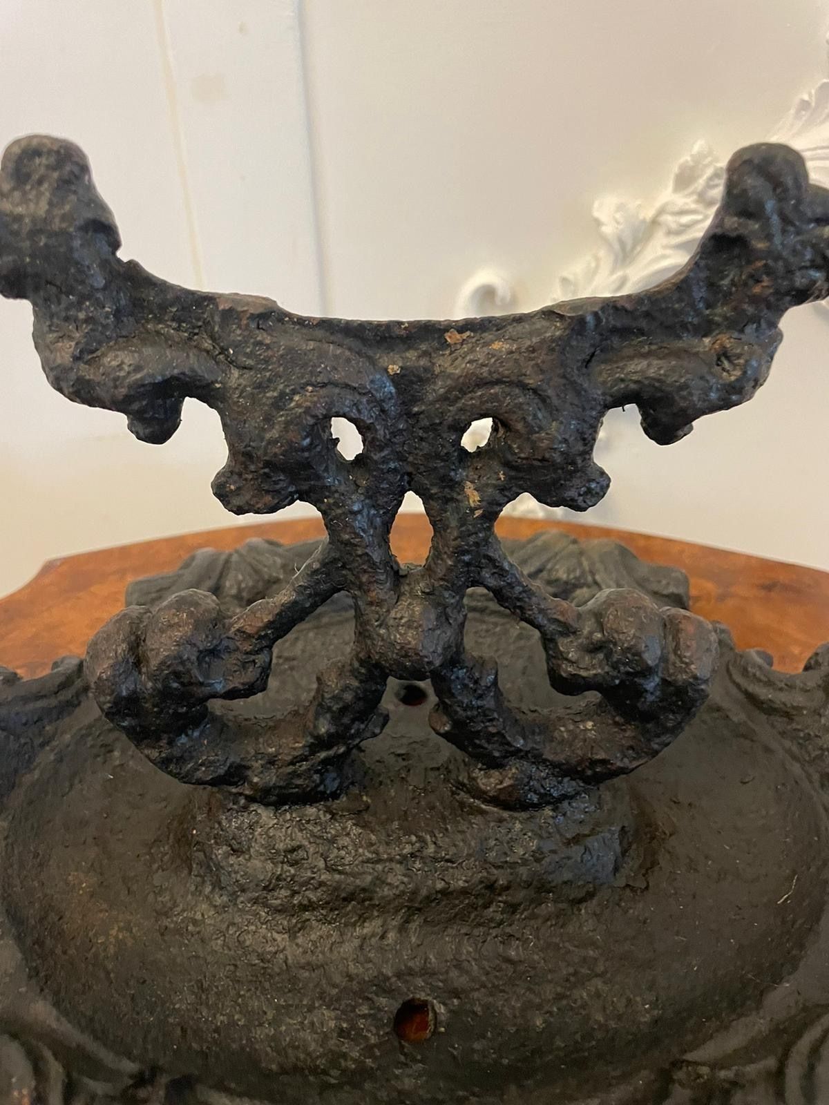Antique 19th Century Ornate Cast Iron Doorstep Foot Scraper photo Garden Decor